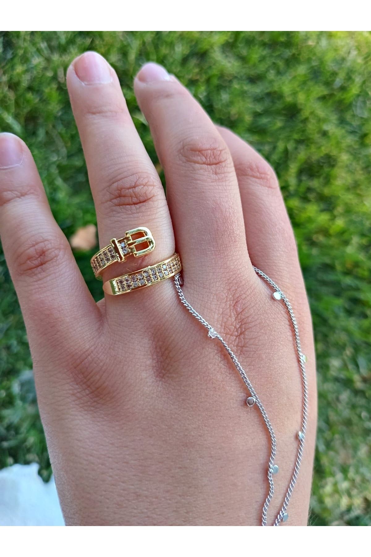 Gold Kemer Tokası Ayarlanabilir Çelik Yüzük
