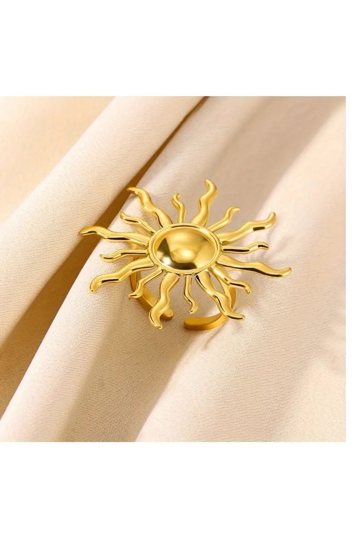 Gold Güneş Model Ayarlanabilir Yüzük
