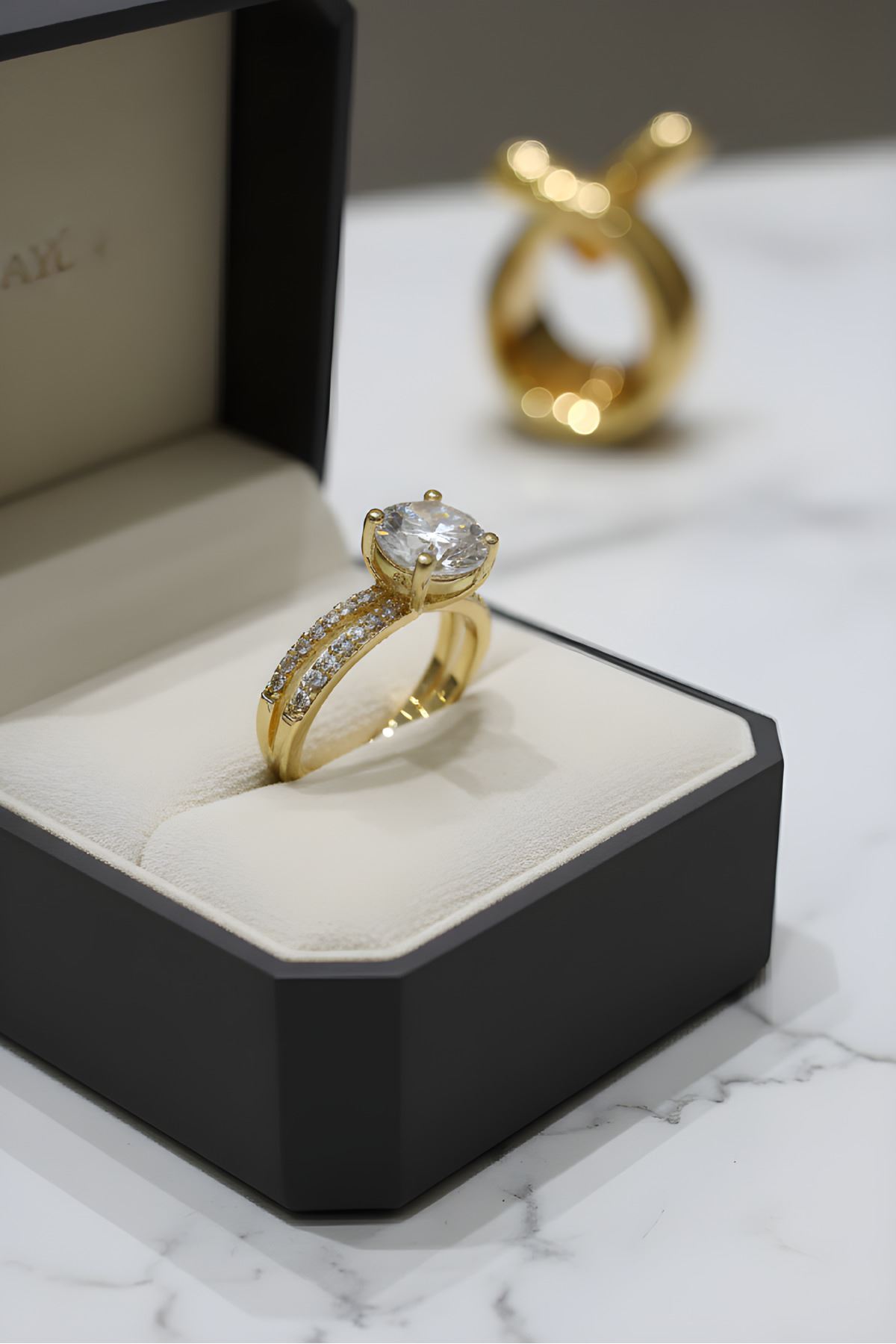 Gold Tek Taş Yüzük, Ayarlanabilir