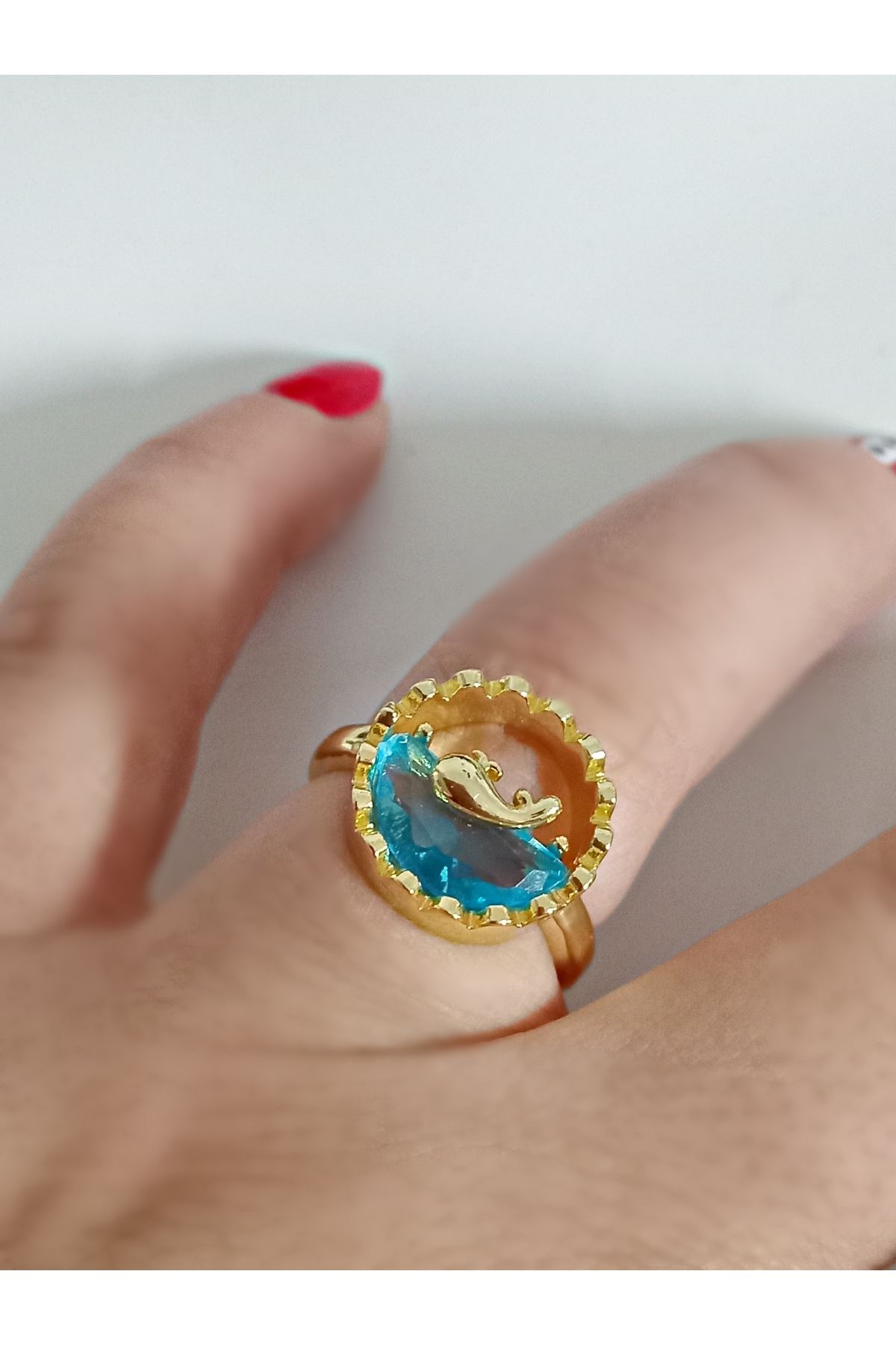 Çelik Gold Okyanus Ayarlanabilir Yüzük