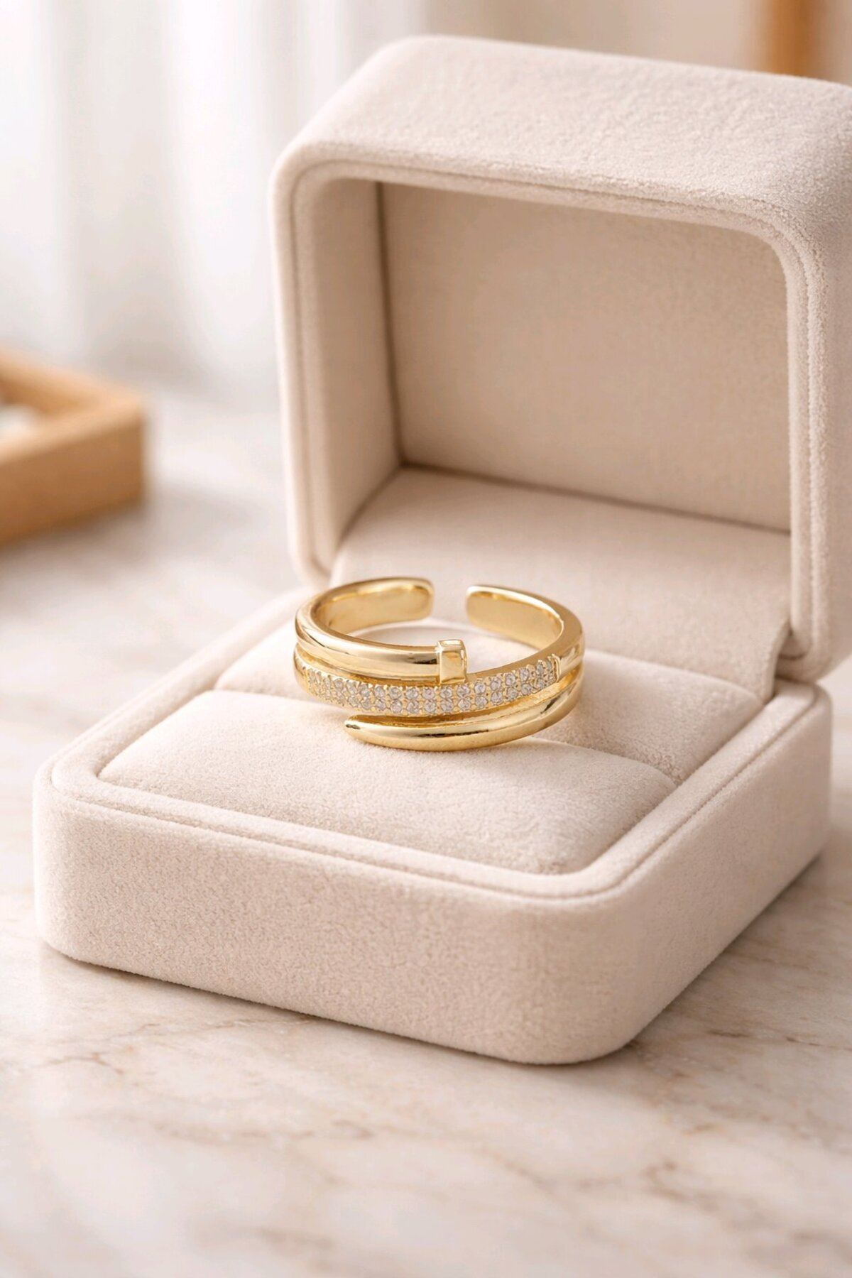 Gold Taşlı Yüzük, Ayarlanabilir