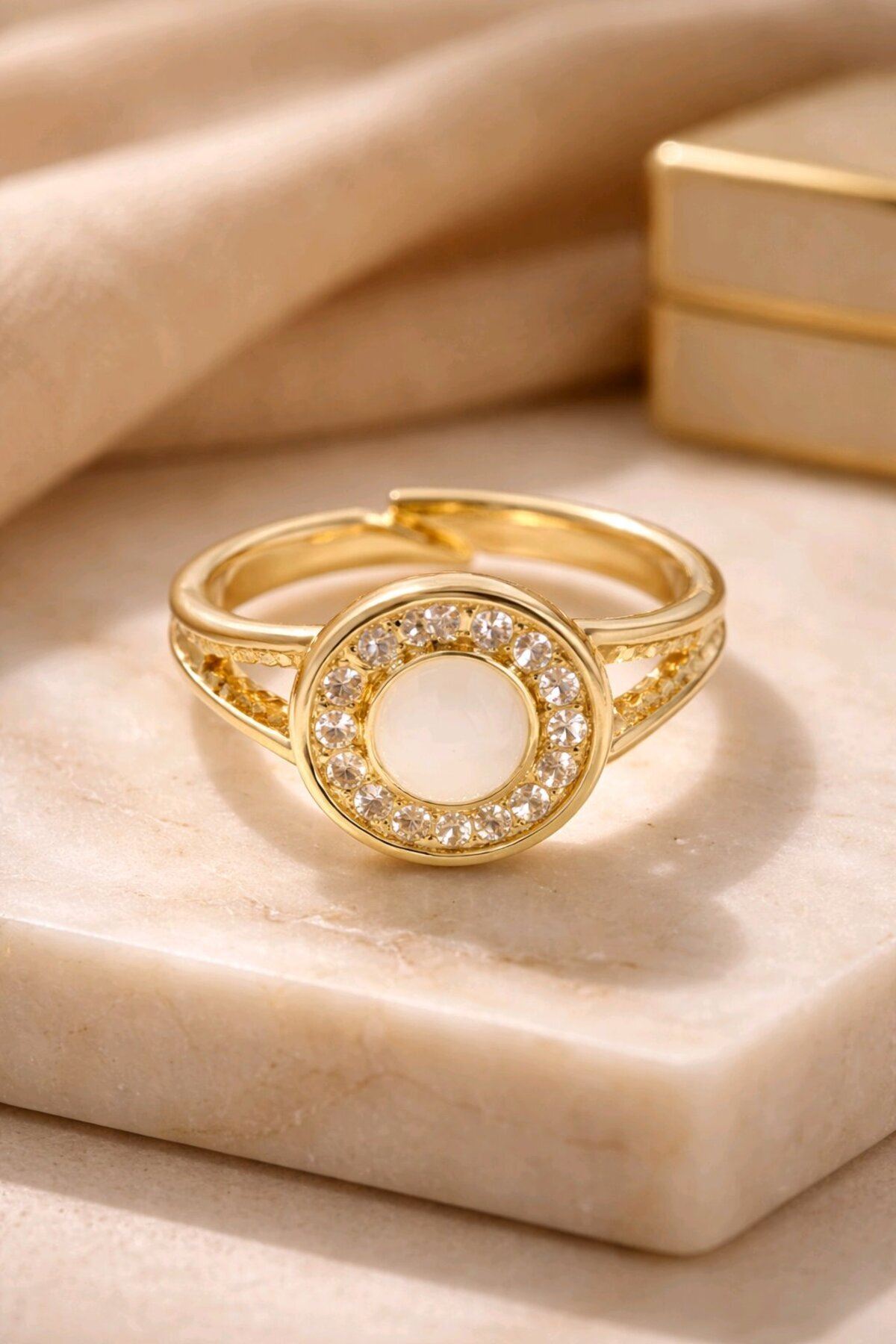 Gold Taşlı Yüzük, Ayarlanabilir
