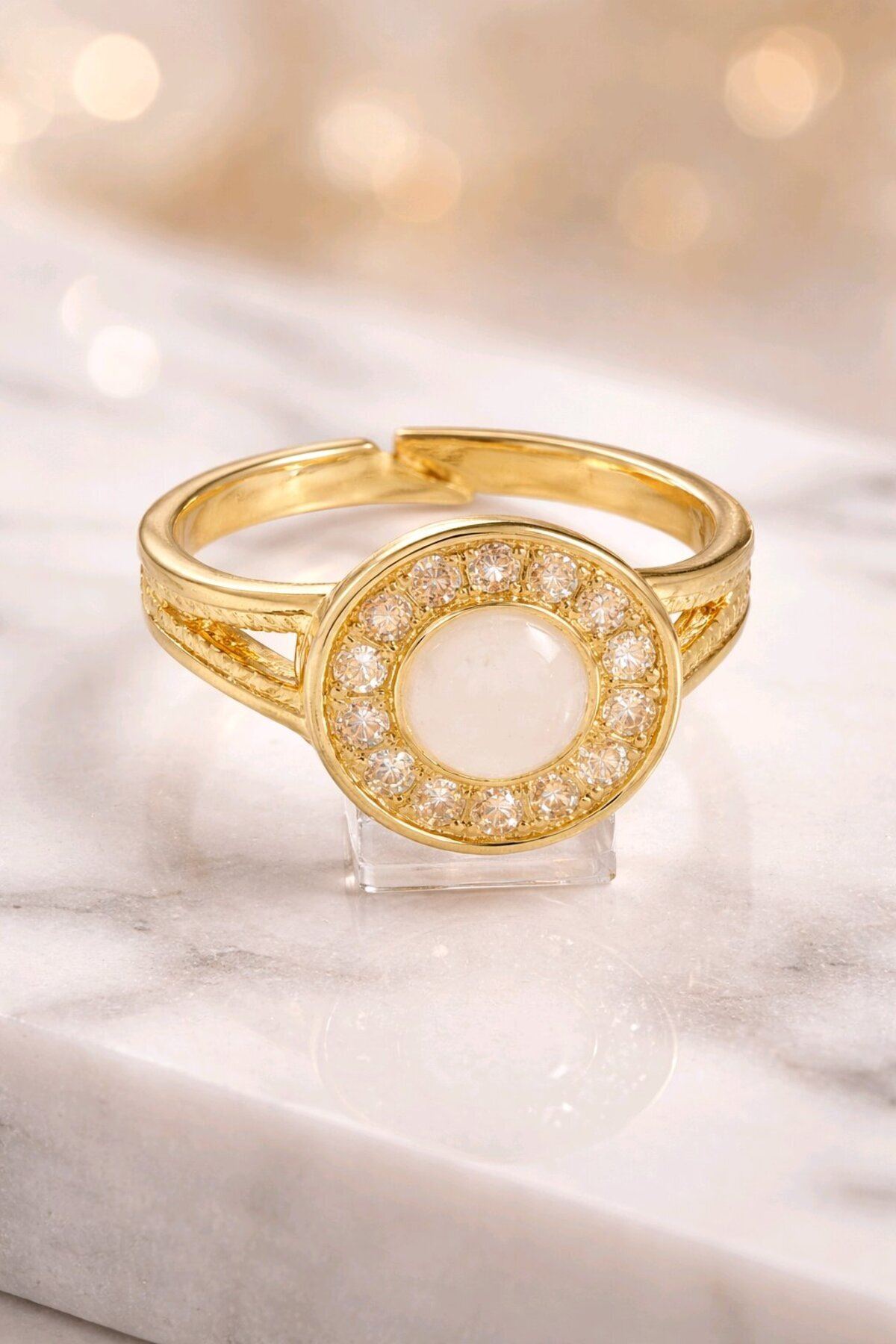 Gold Taşlı Yüzük, Ayarlanabilir