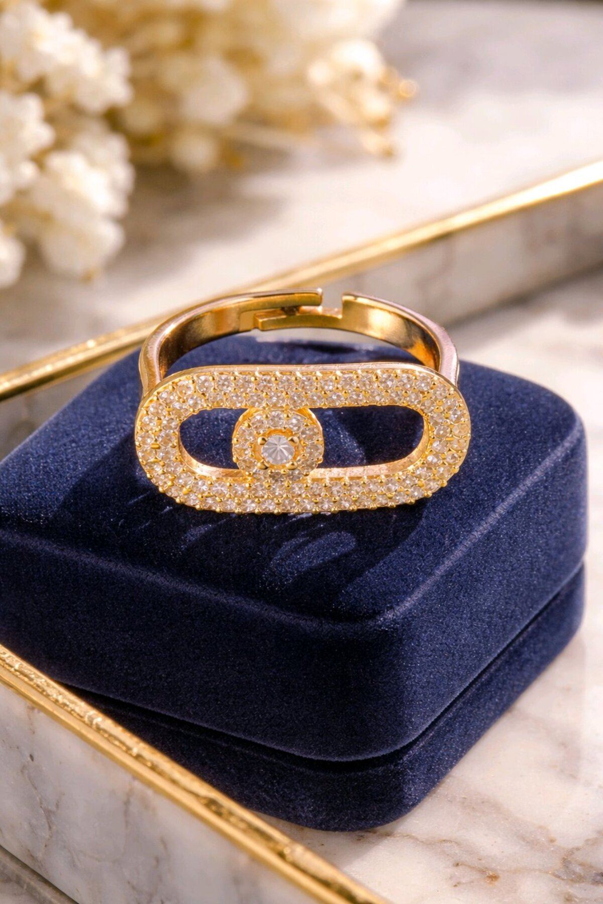 Gold Zirkon Mesika Yüzük, Ayarlanabilir