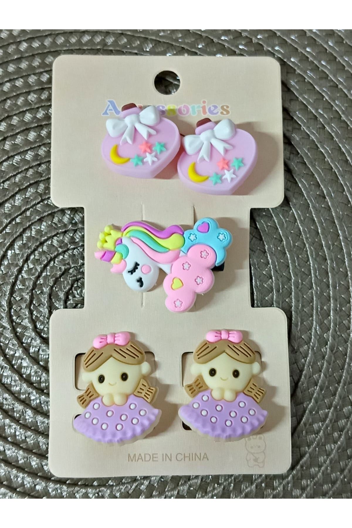 5 Parça Unicorn Çocuk Pens ve Havlu Toka Seti