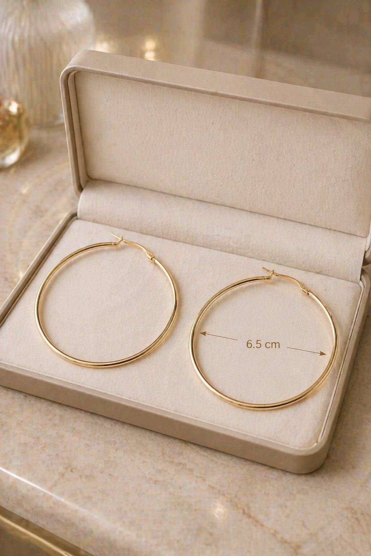 Gold 6,5cm Büyük Halka Küpe