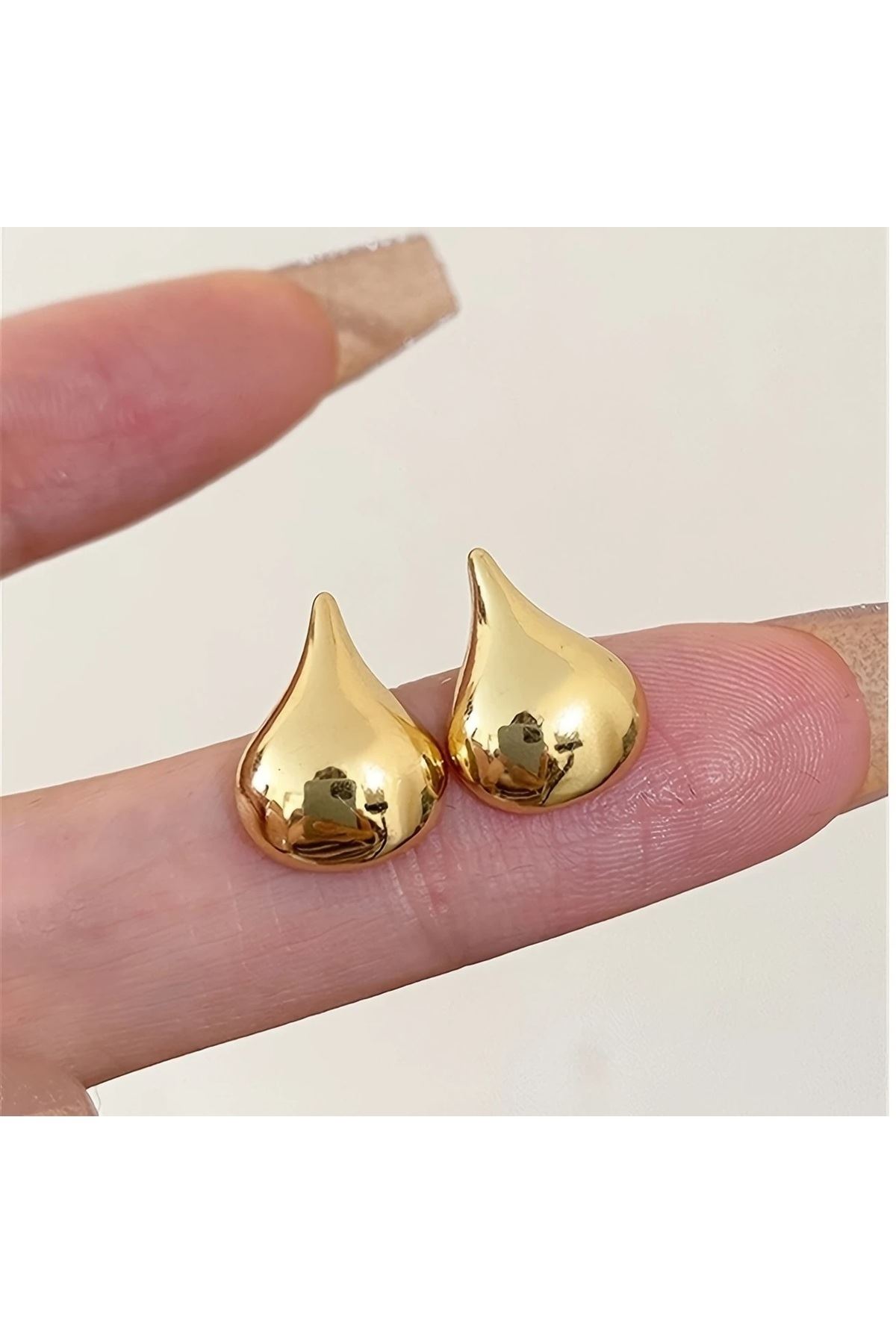 Gold Damla Trend Küçük Kadın Küpe