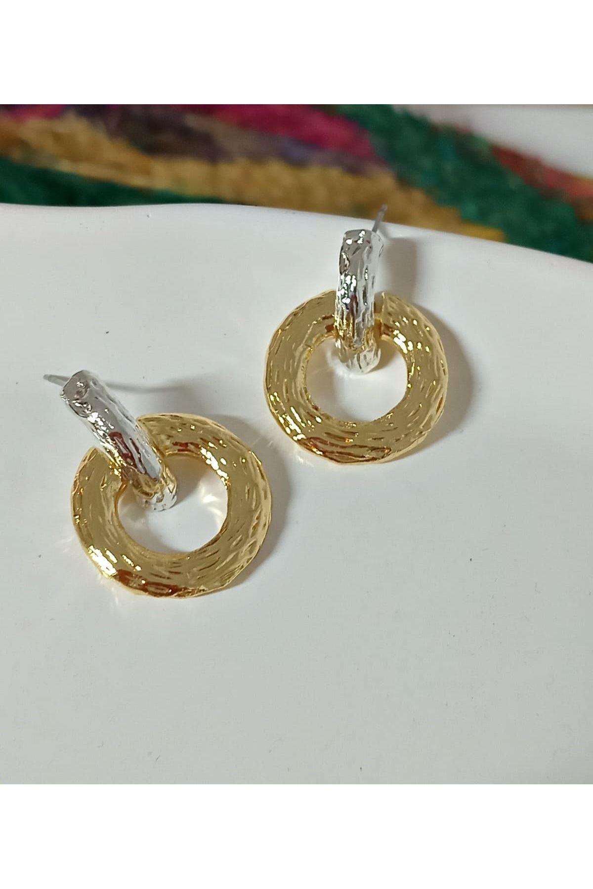 Gold-gümüş Yuvarlak Halka Şık Hafif Kadın Küpe