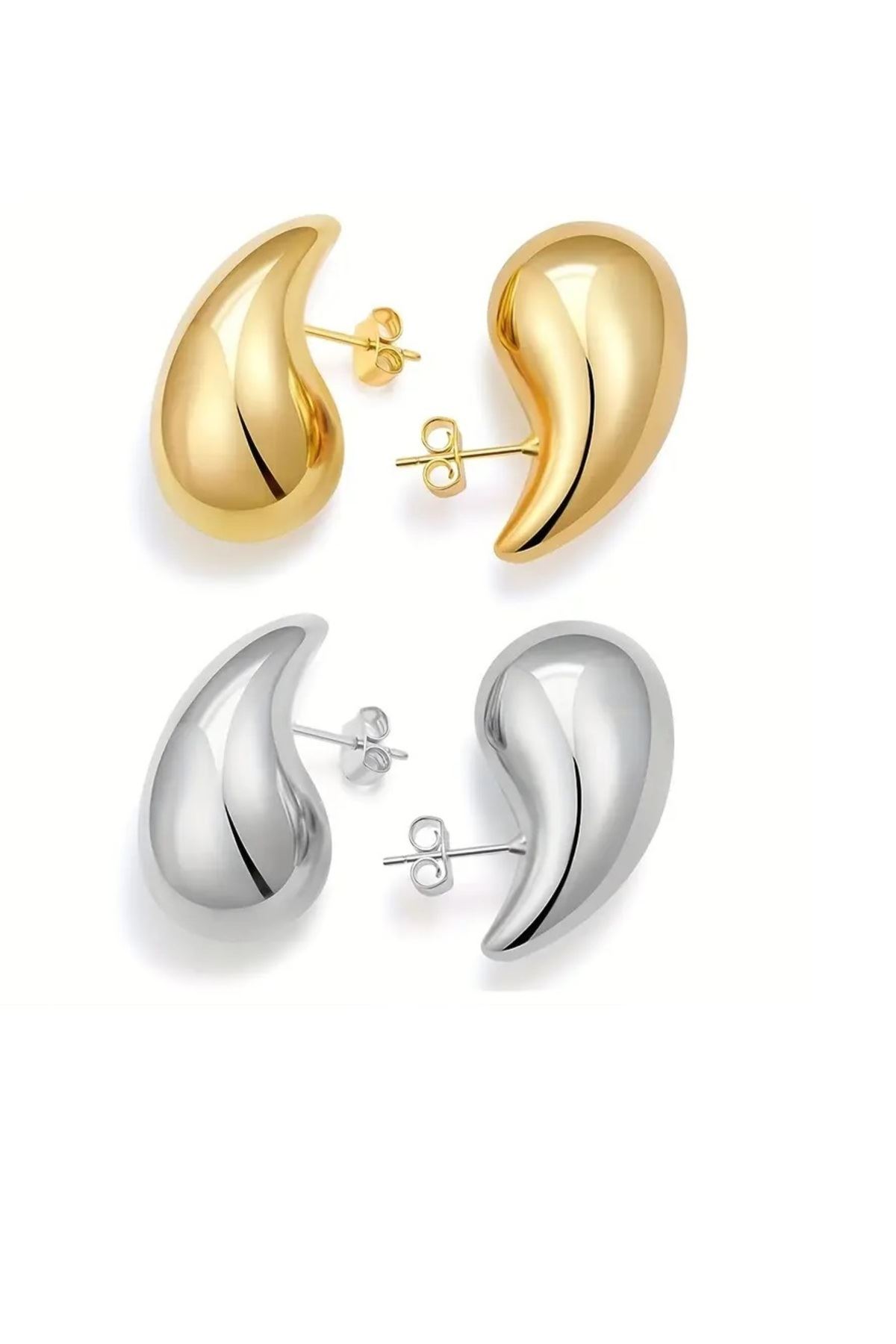 Gold  Gözyaşı Damlası Hafif  Kadın Küpe 3cm