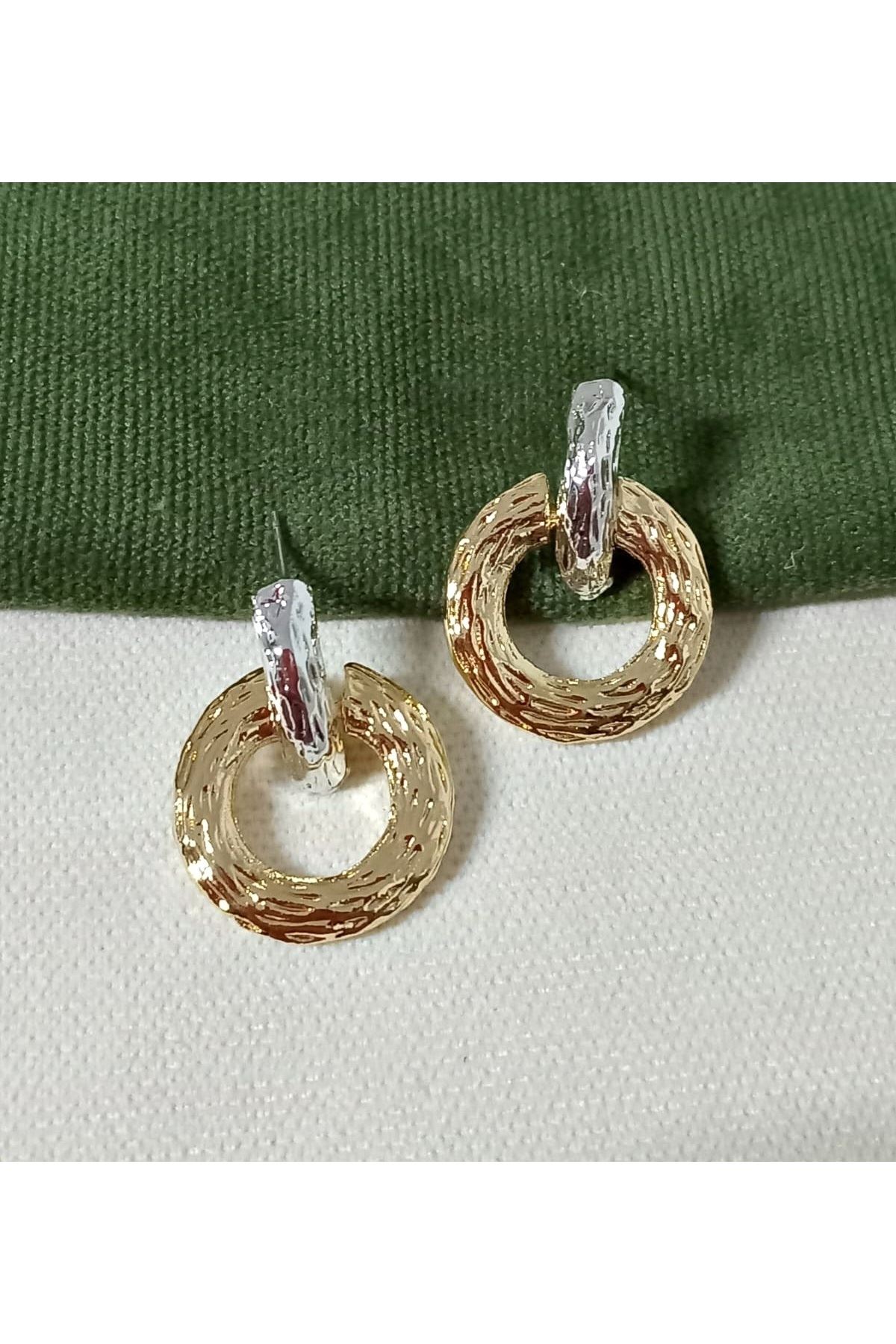 Gold-gümüş Yuvarlak Halka Şık Hafif Kadın Küpe