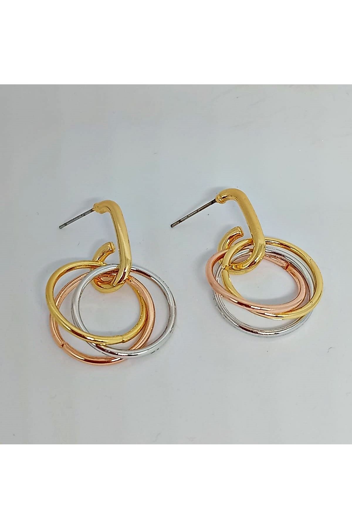 Gold Gümüş Bakır Hafif Halkalar Kadın Küpe