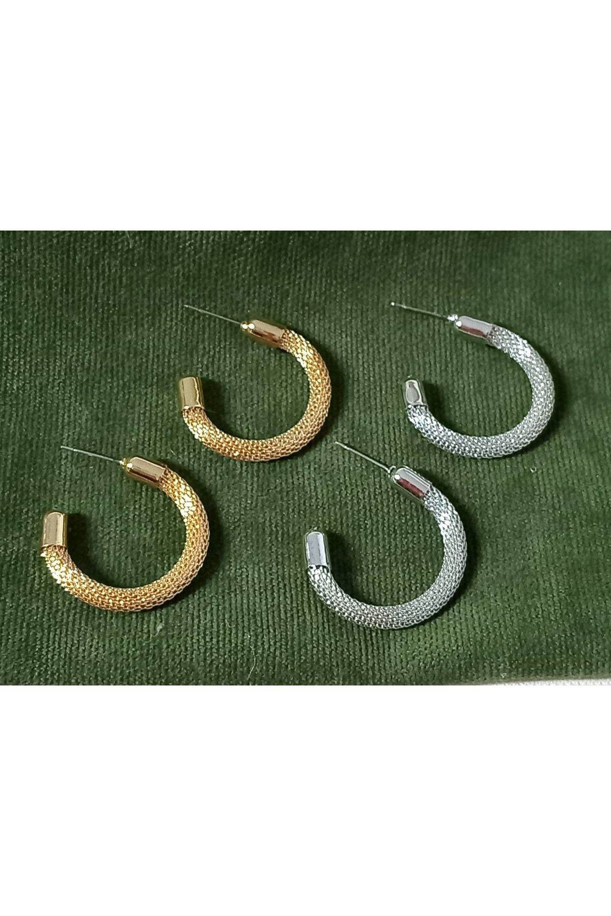 3cm Küçük Gümüş Halka Kadın Küpe