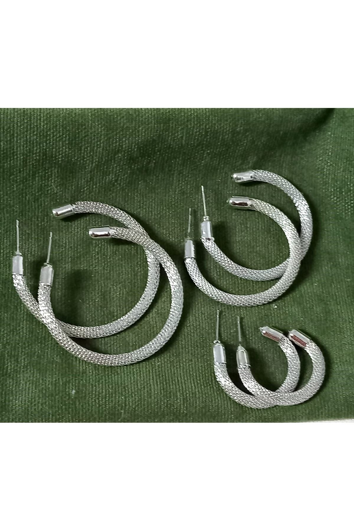 3cm Küçük Gümüş Halka Kadın Küpe