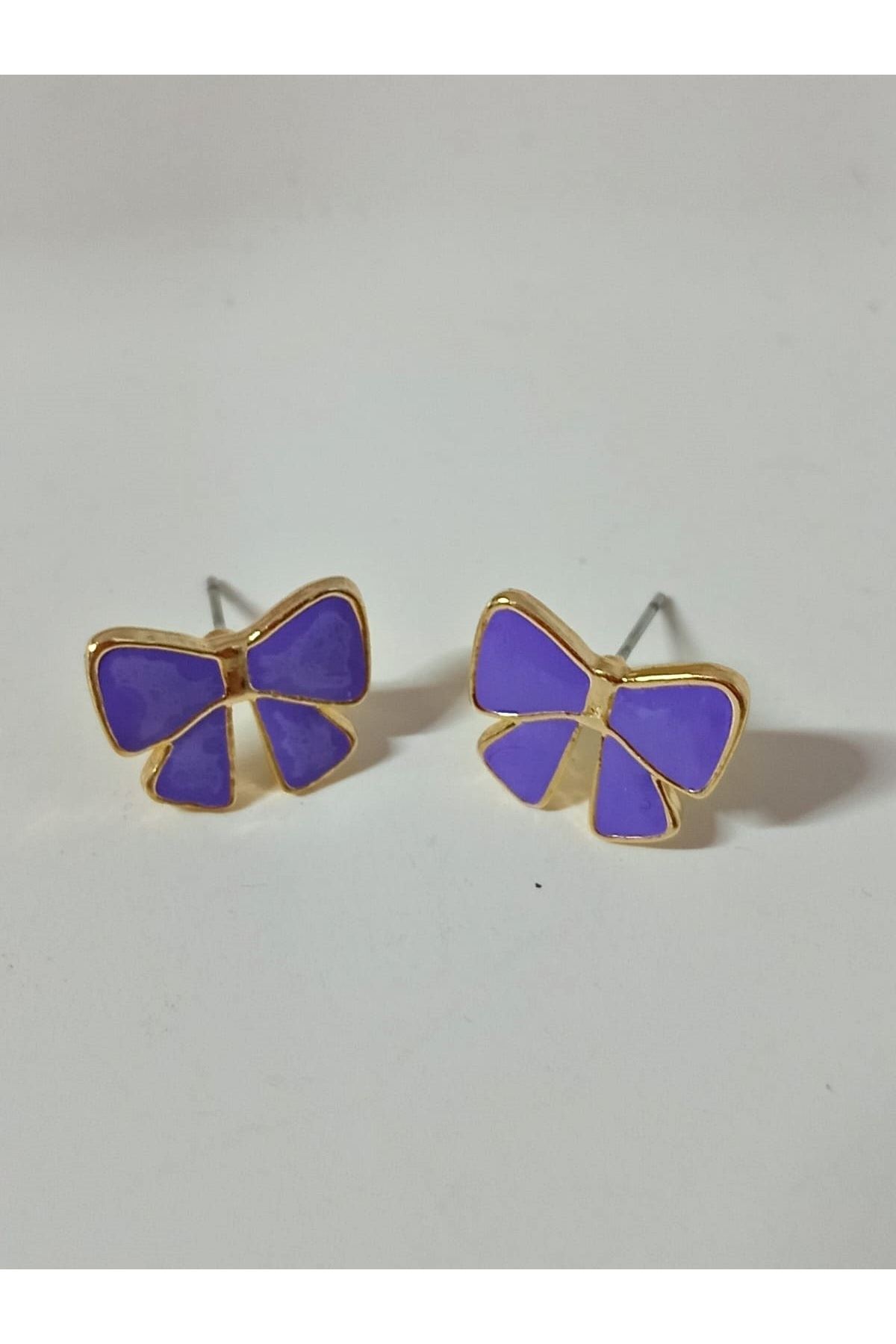 Minimal Mor Fiyonk Günlük Kadın Küpe