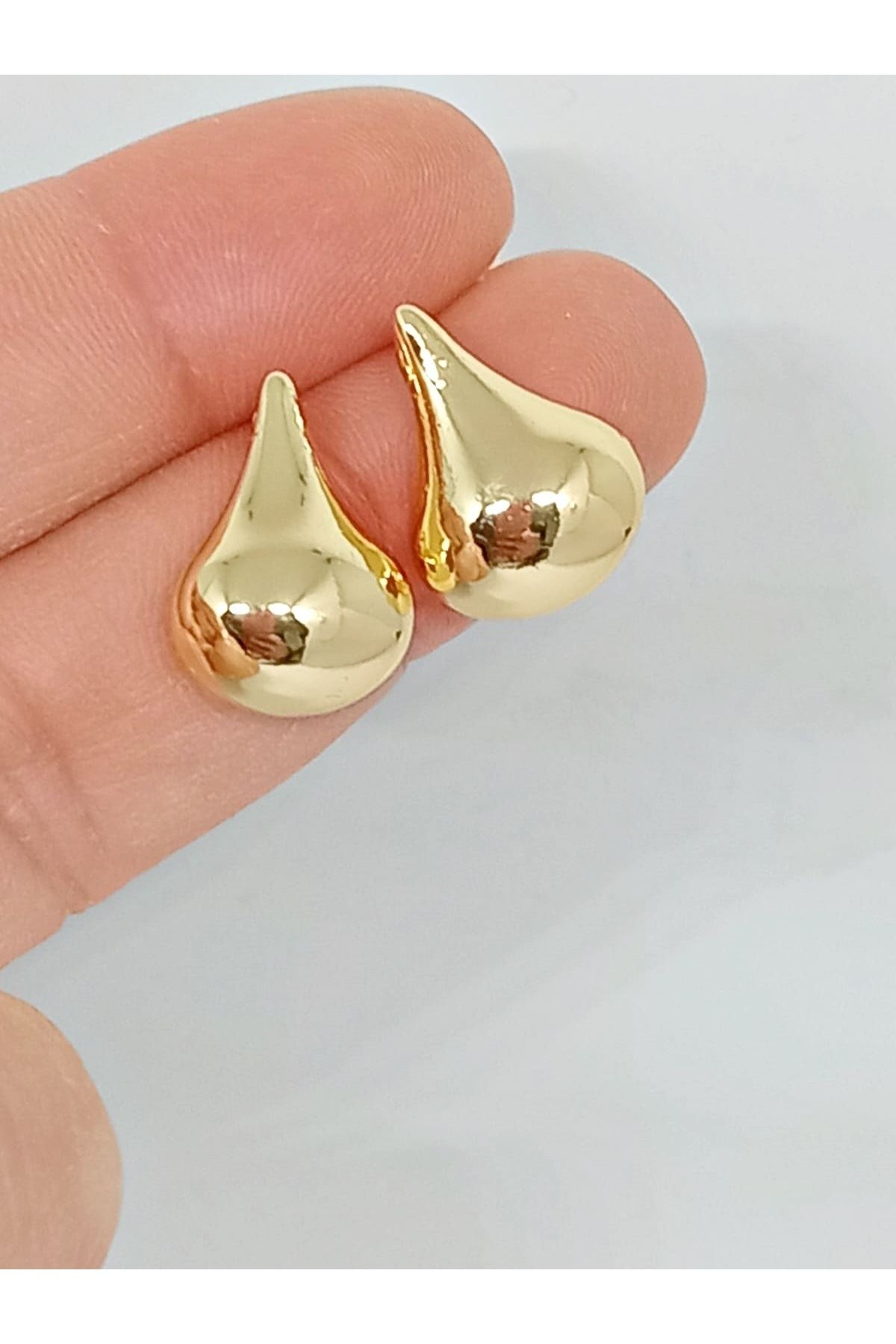 Gold Damla Trend Küçük Kadın Küpe