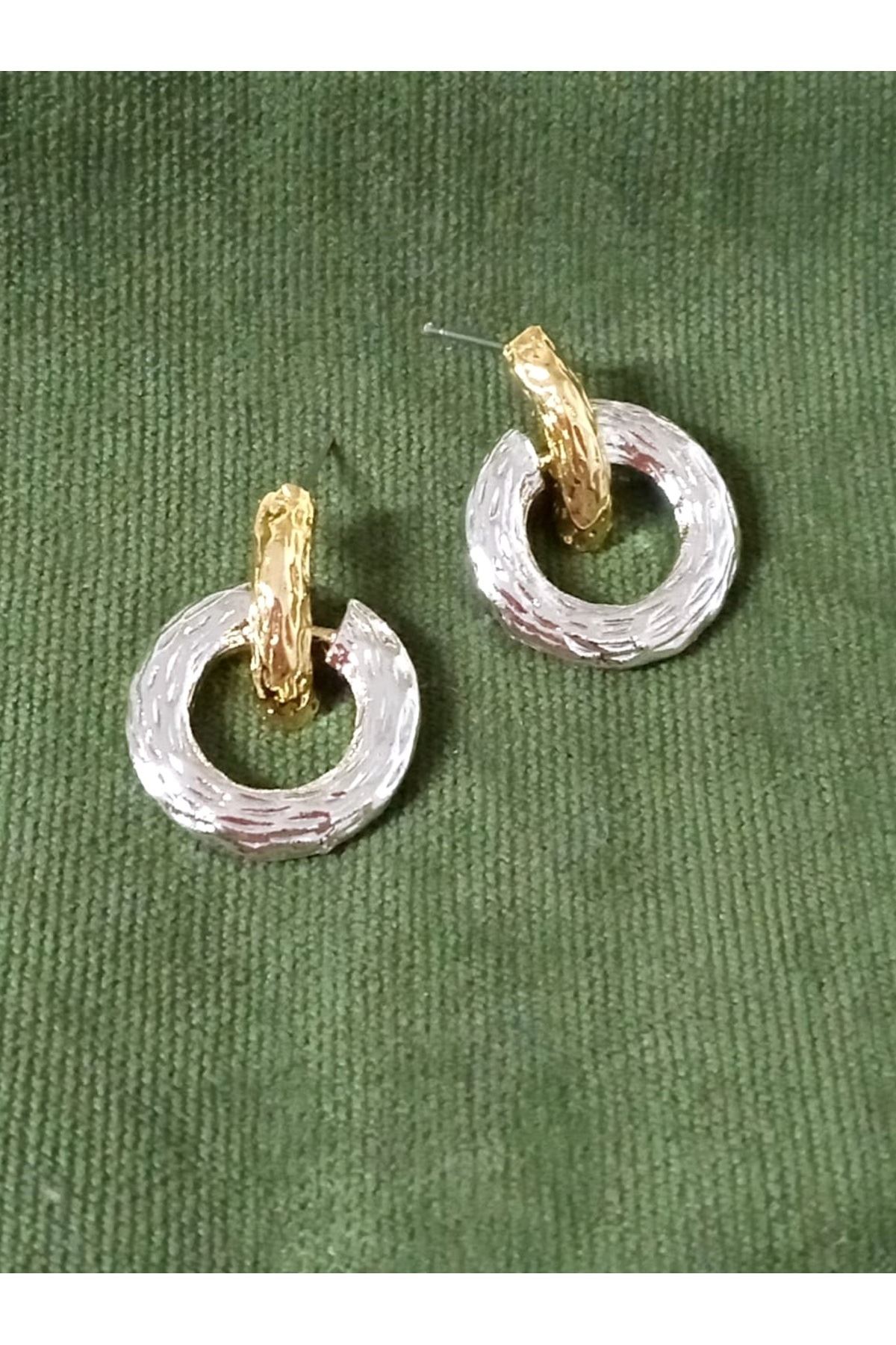 Gold-gümüş Yuvarlak Halka Şık Hafif Kadın Küpe