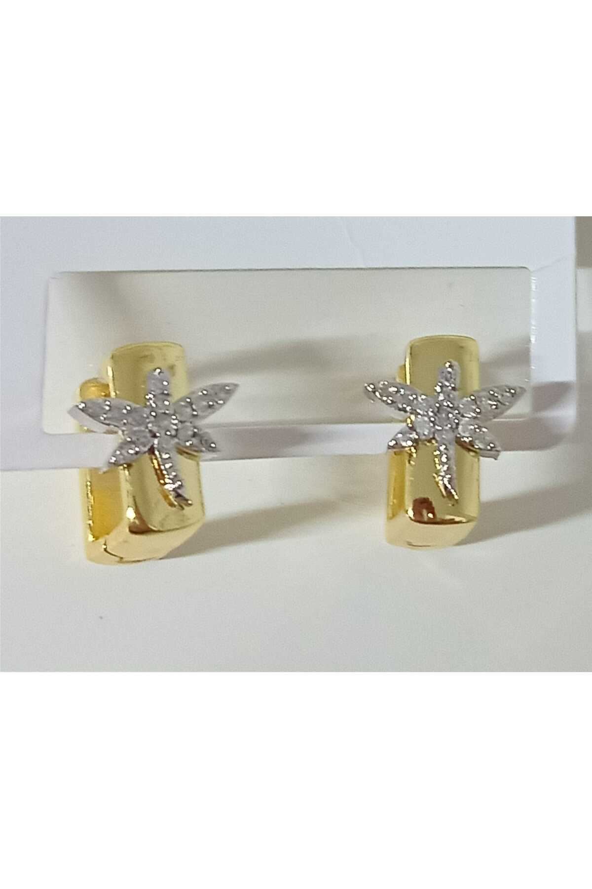 Gold Taşlı Yusufçuk Şık Kadın Küpe