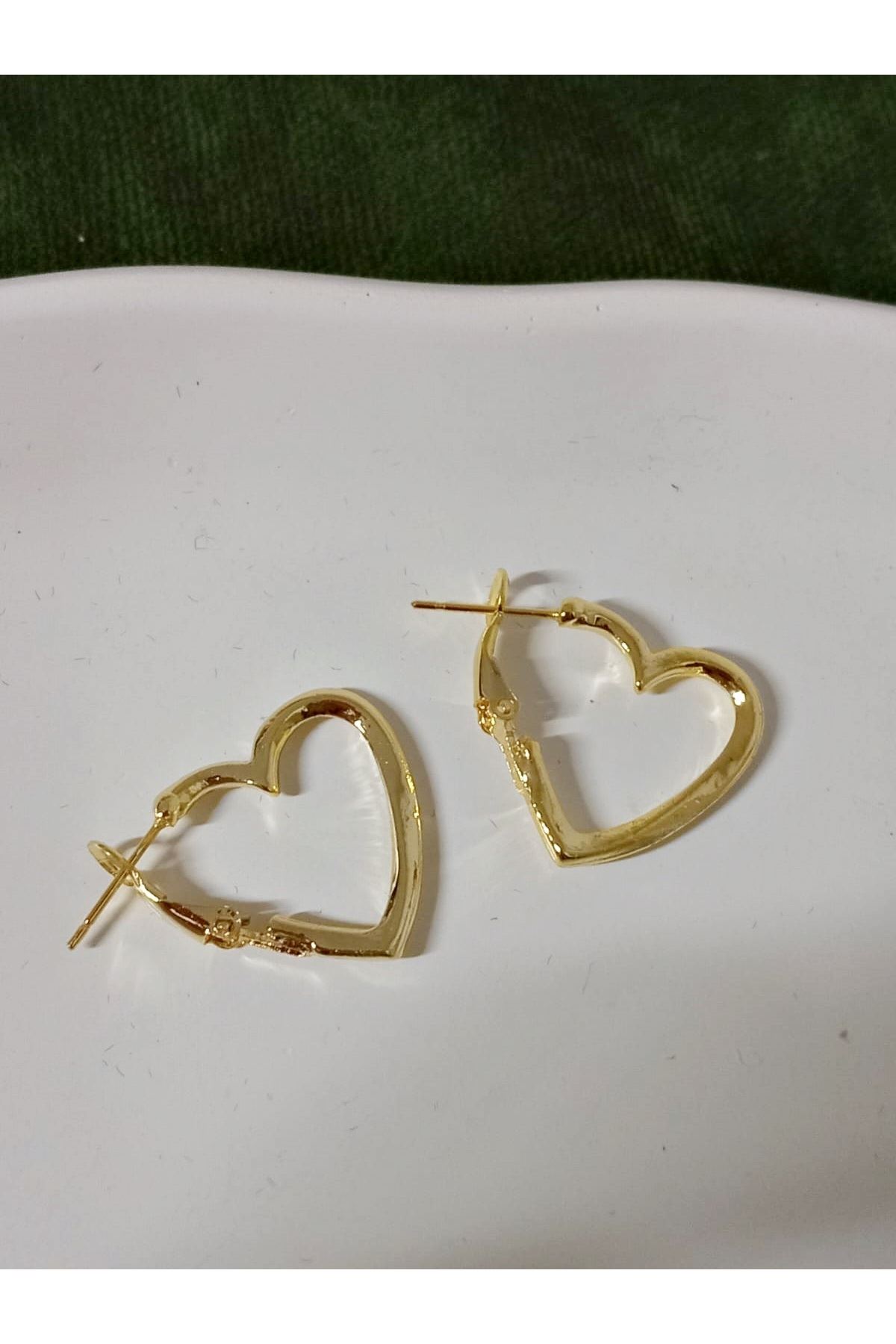 Gold Kalp Halka Küçük Kadın Küpe 2cm