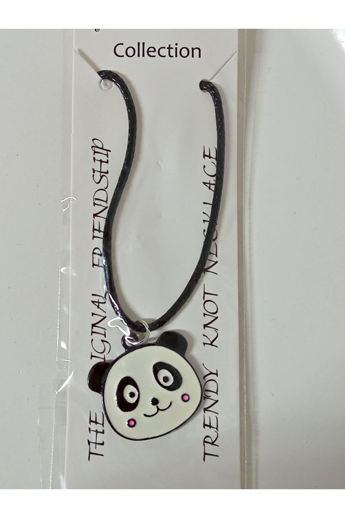 Panda Suni Deri Kayışlı Unisex Çocuk Kolye