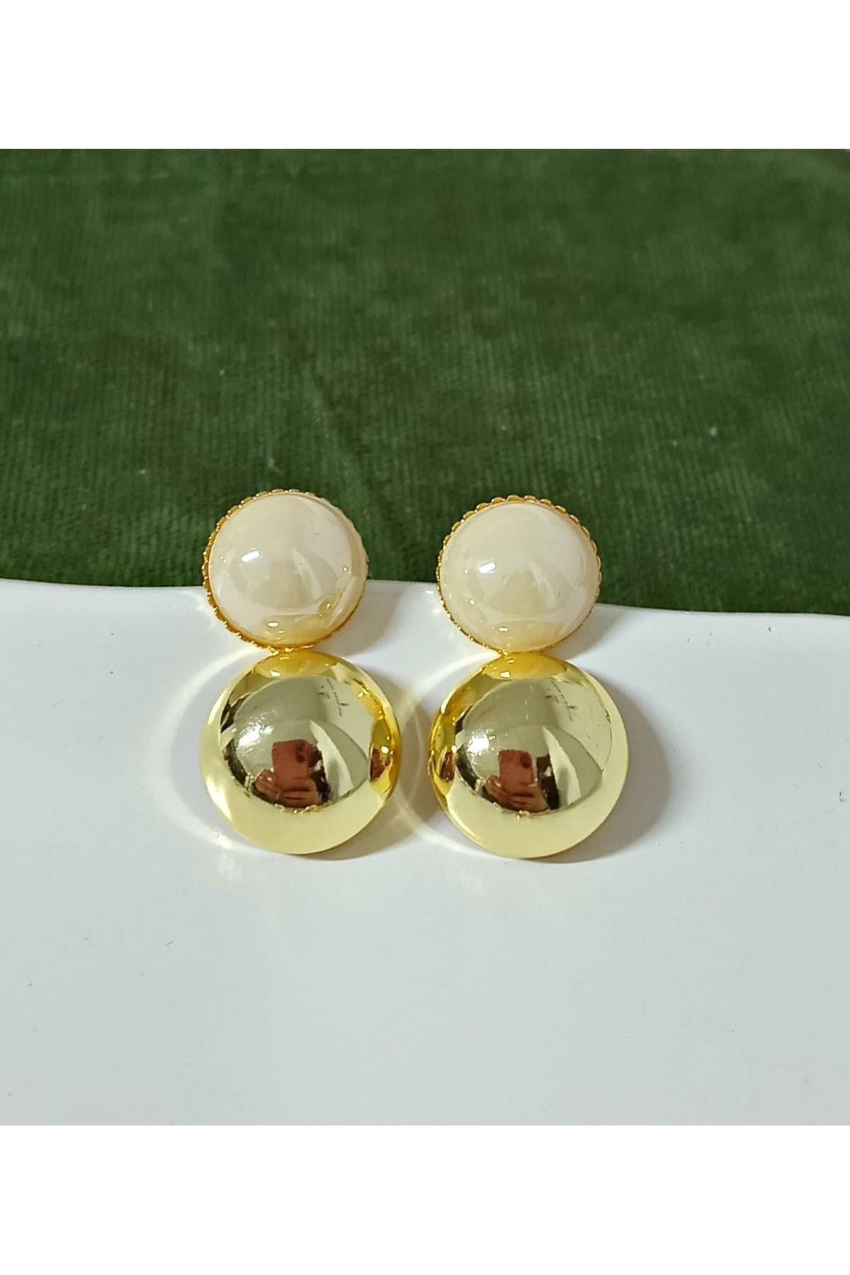 Gold İnci Şık Trend Kadın Küpe