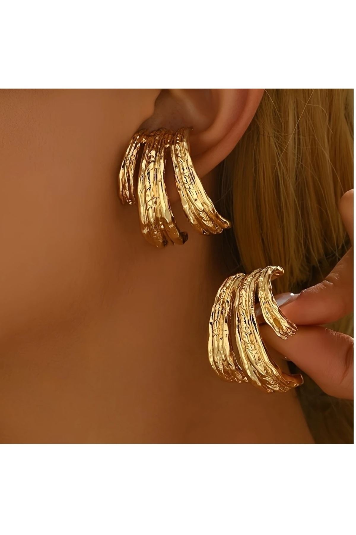 Gold 3 lü Halka Marka Kadın Küpe