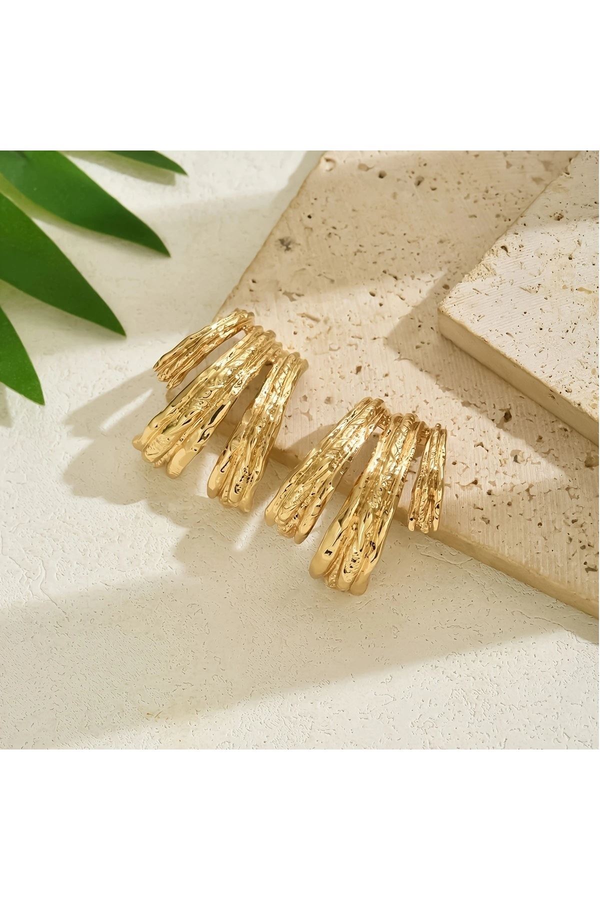 Gold 3 lü Halka Marka Kadın Küpe