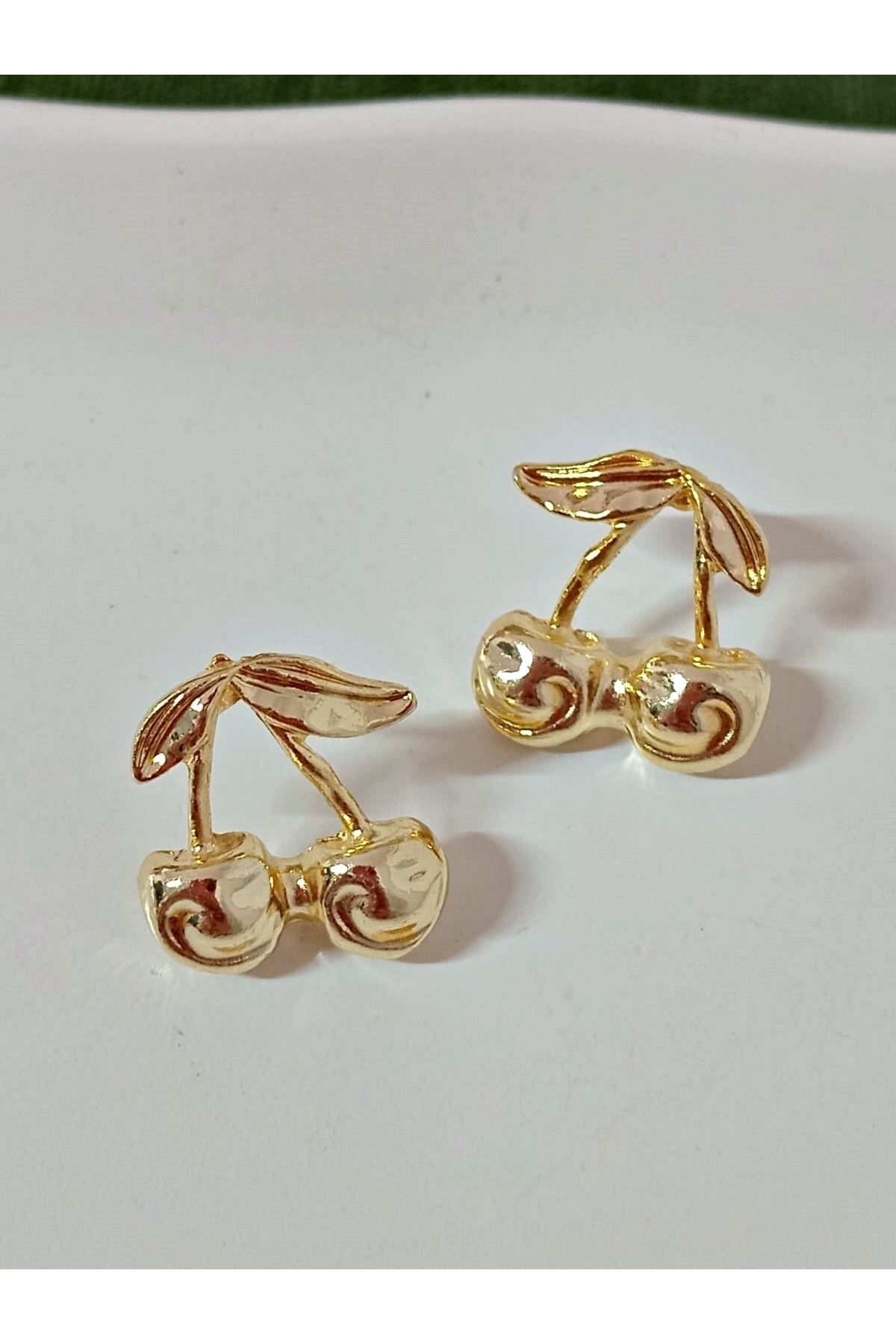 Gold Kiraz Şık Kadın Küpe