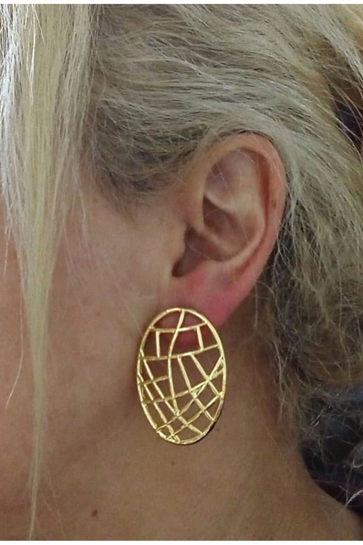 Gold Kafes Hafif Kadın Küpe