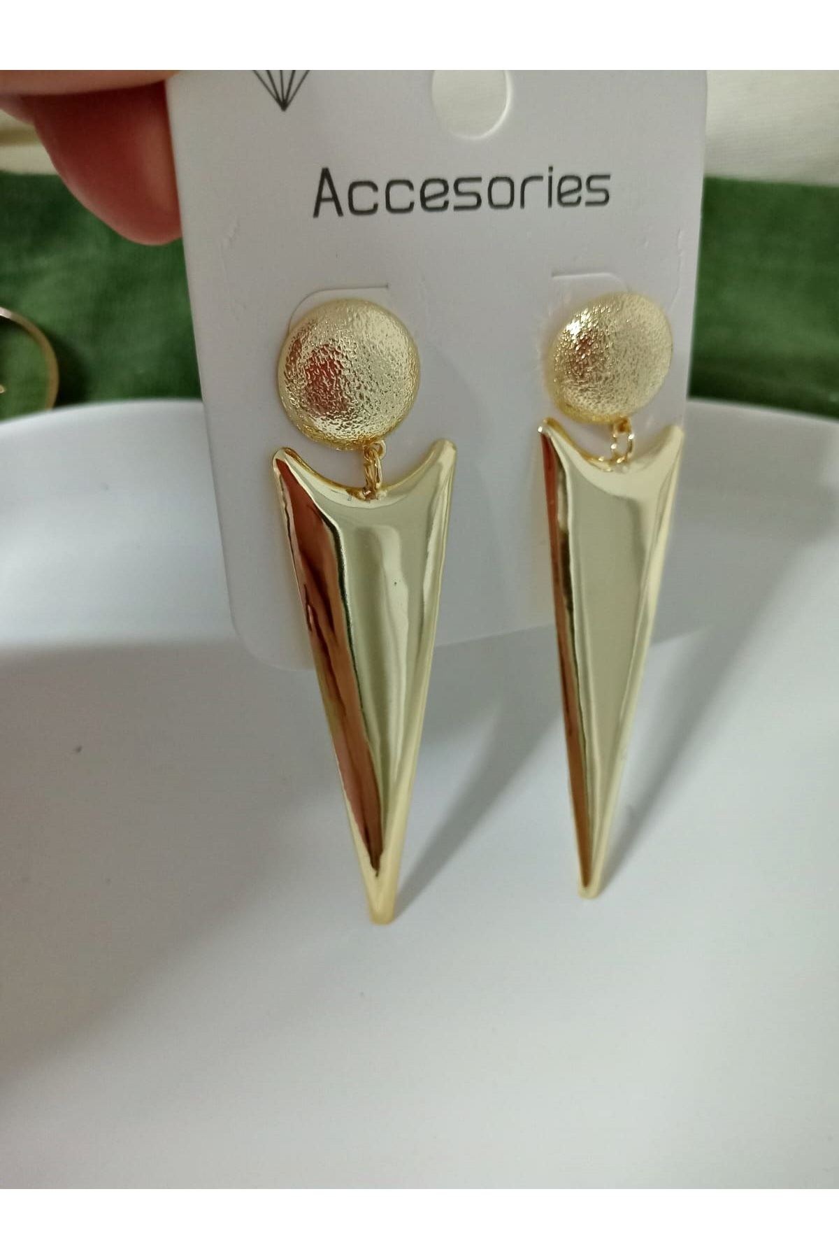 Gold Büyük Sallantılı Şık Kadın Küpe