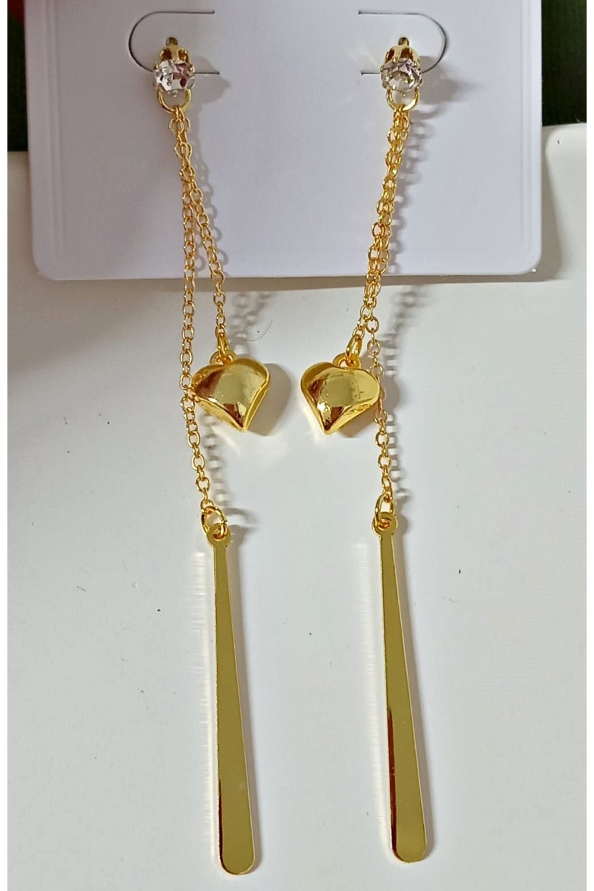 Gold Kalp Sallantılı Uzun Küpe