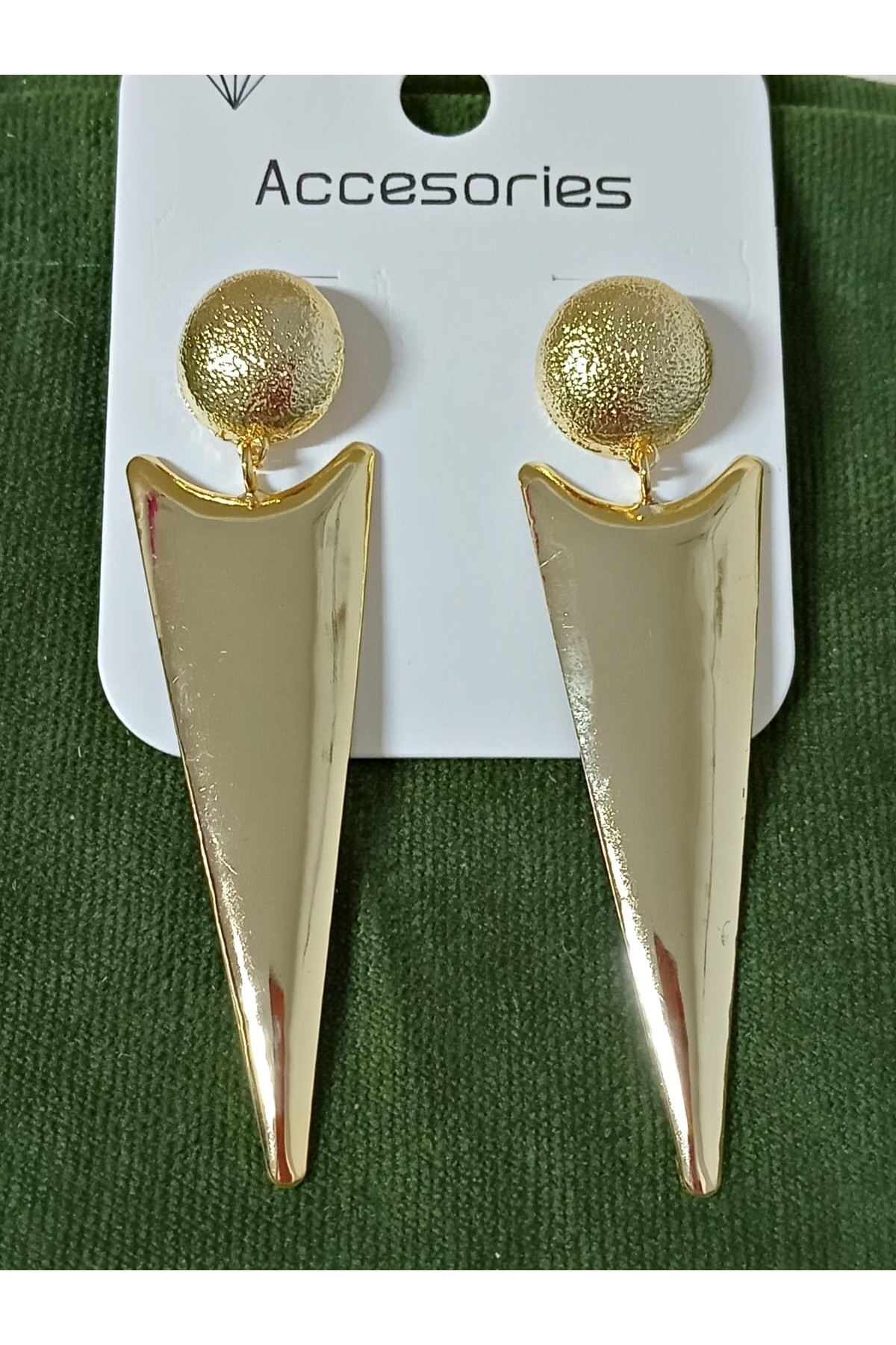 Gold Büyük Sallantılı Şık Kadın Küpe