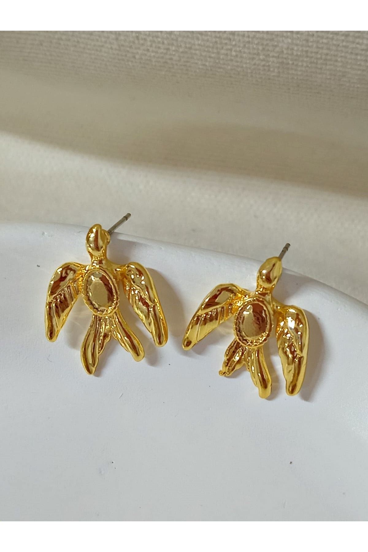 Gold Kuş Küçük Hafif Kadın Küpe