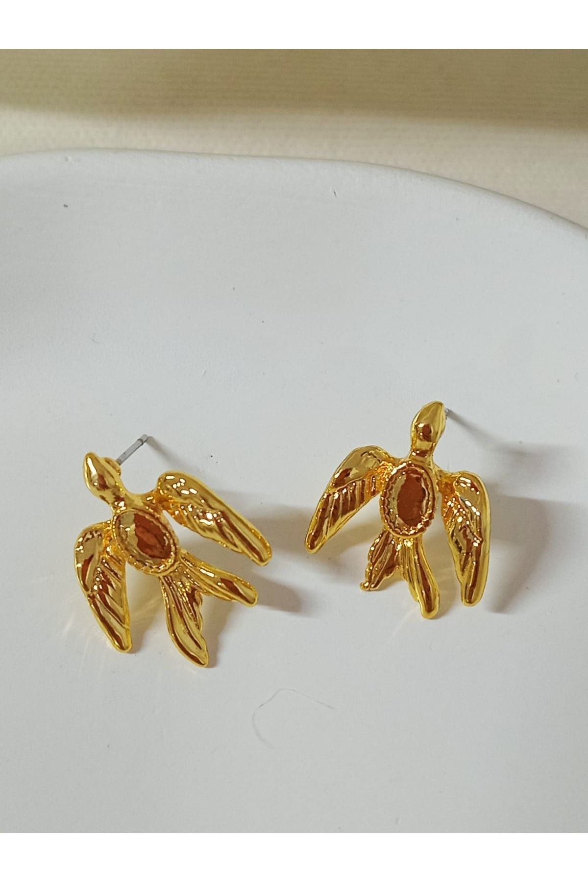 Gold Kuş Küçük Hafif Kadın Küpe