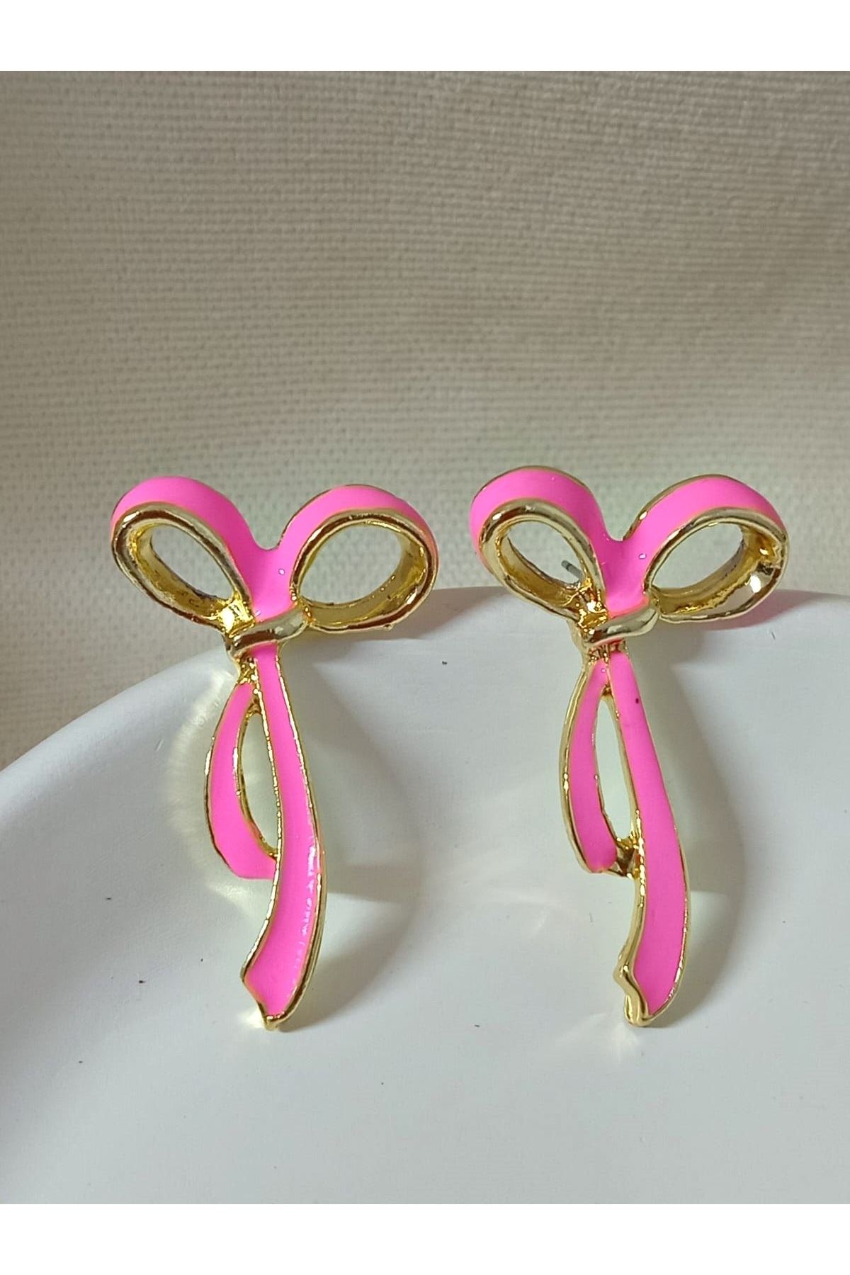 Pembe Fiyonk Şık Kadın Küpe