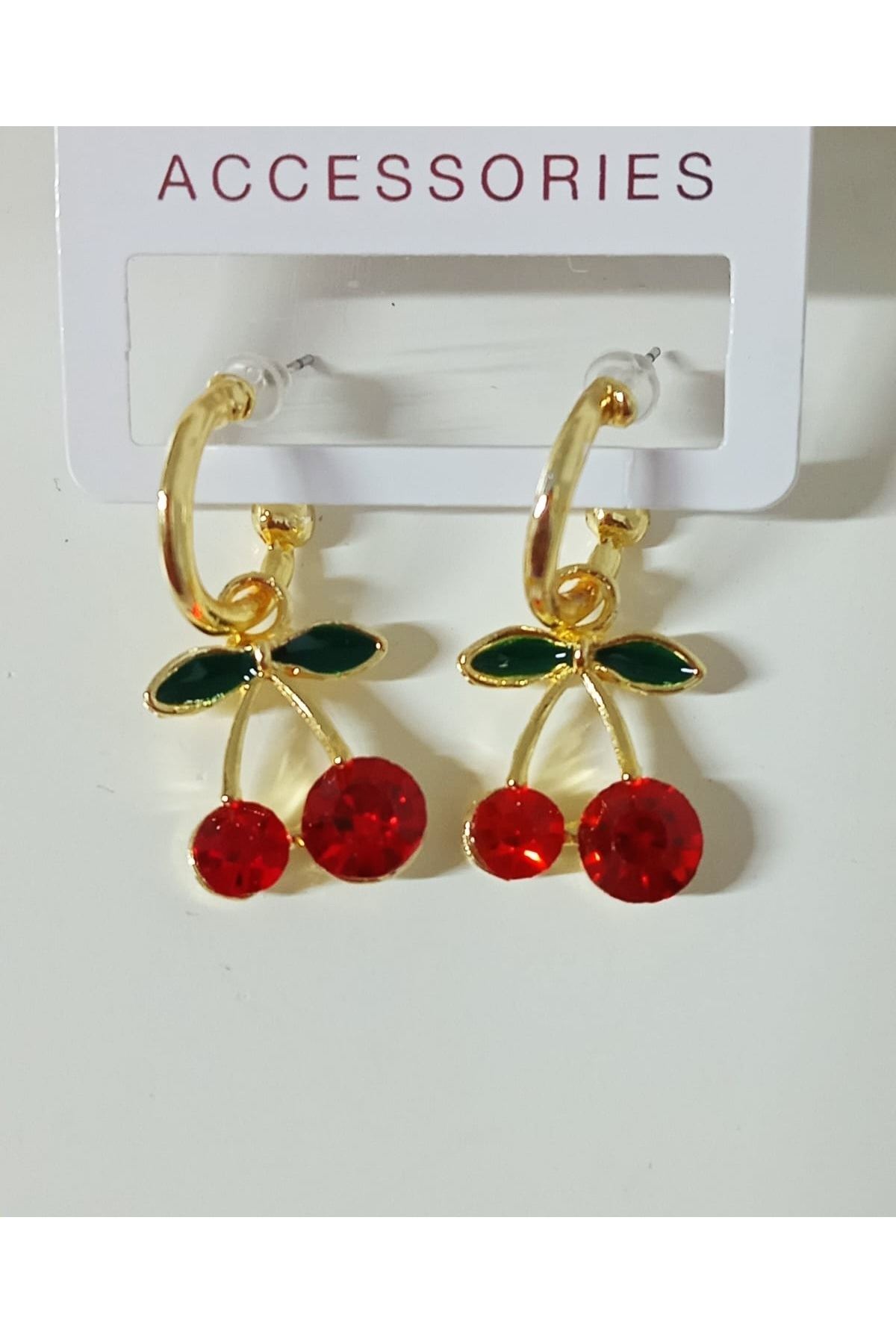 Gold Kiraz Sallantılı Küçük Kadın Küpe