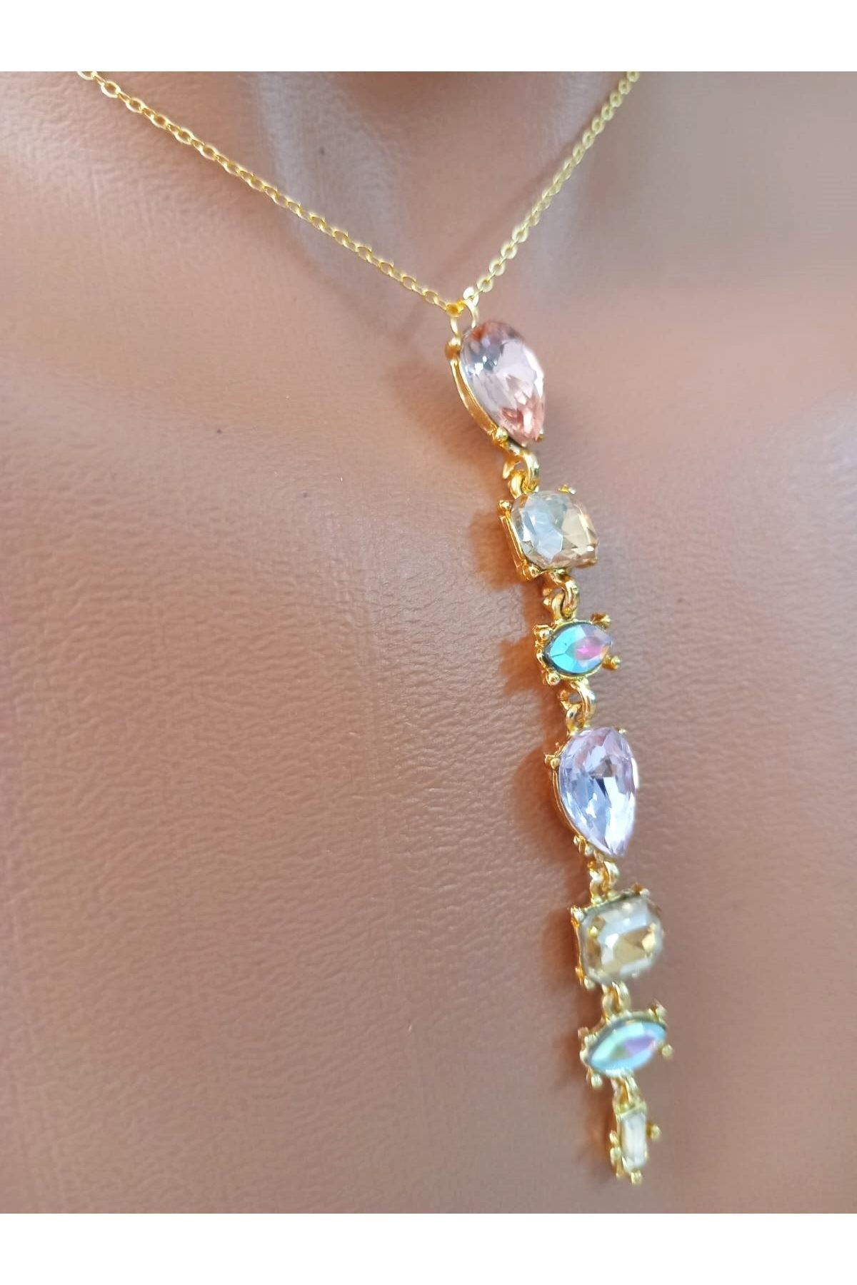 Y Kolye, Pembe Zirkon Taşlı Y Kolye