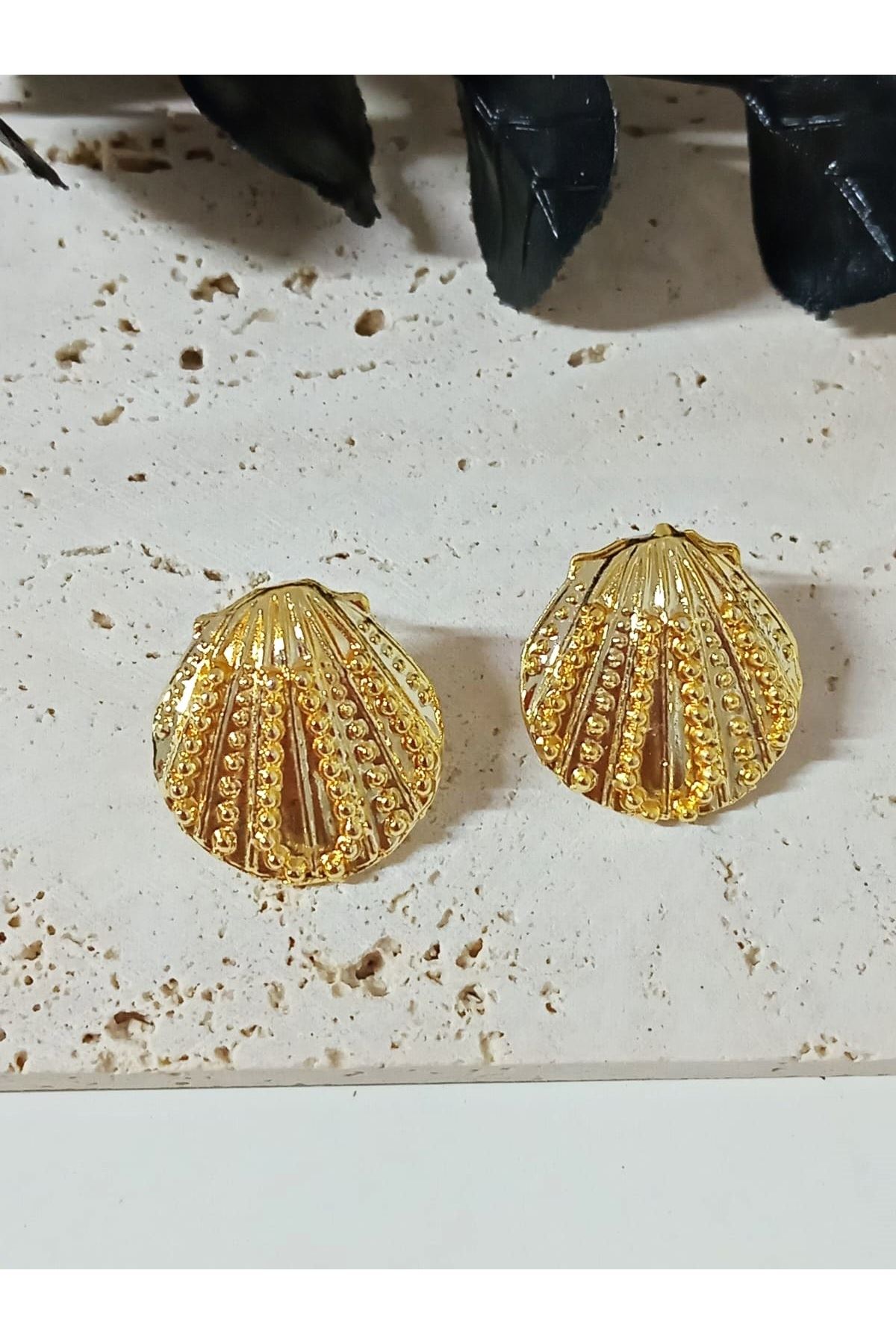Gold Midye Hafif Kadın Küpe