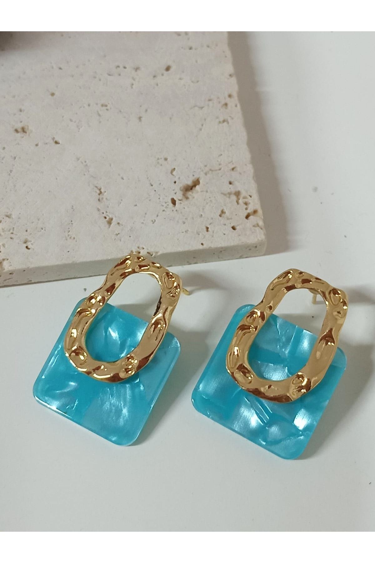 Mavi Gold Hafif Şık Kadın Küpe