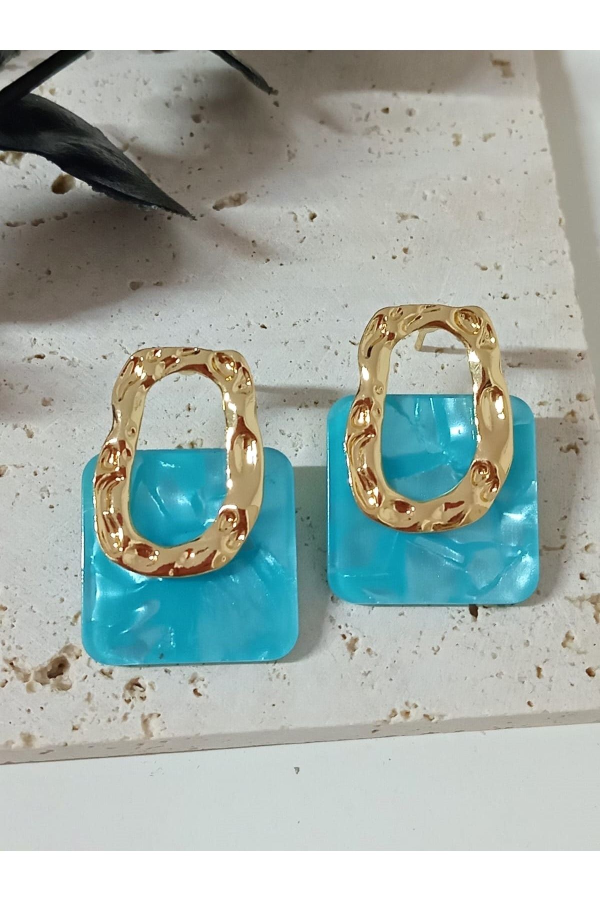 Mavi Gold Hafif Şık Kadın Küpe