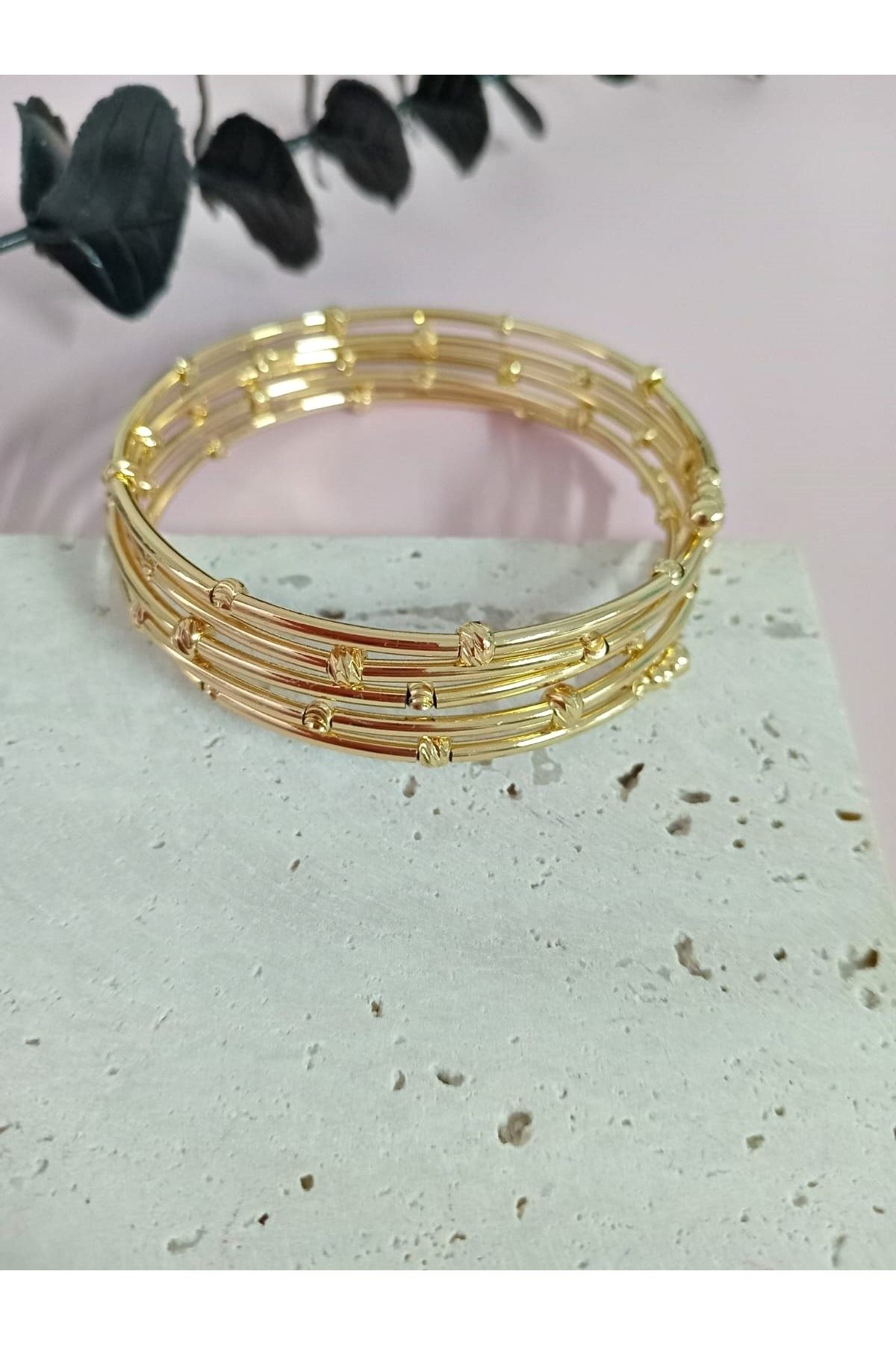 Gold Dolamalı (Taşsız) Kadın Bileklik