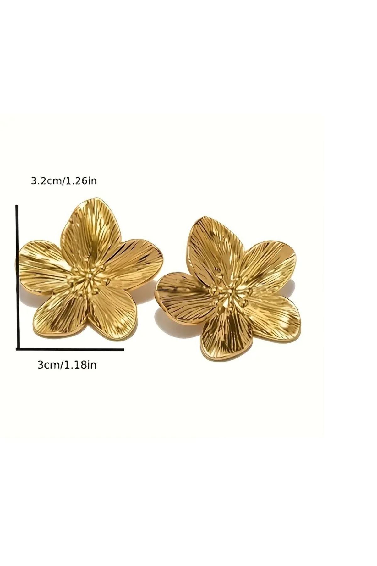 Gold Çiçek Kadın Küpe