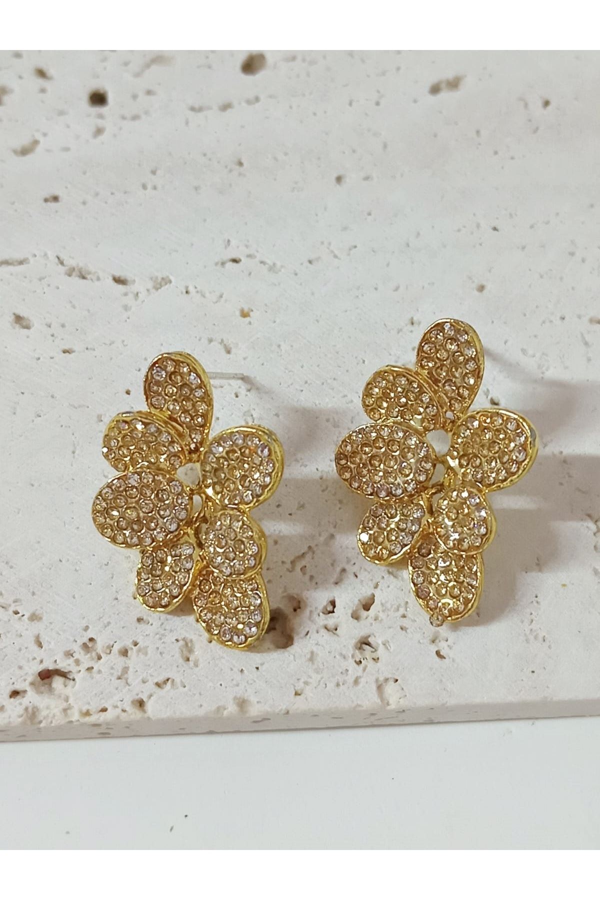 Gold Yapraklar Küçük Kadın Küpe