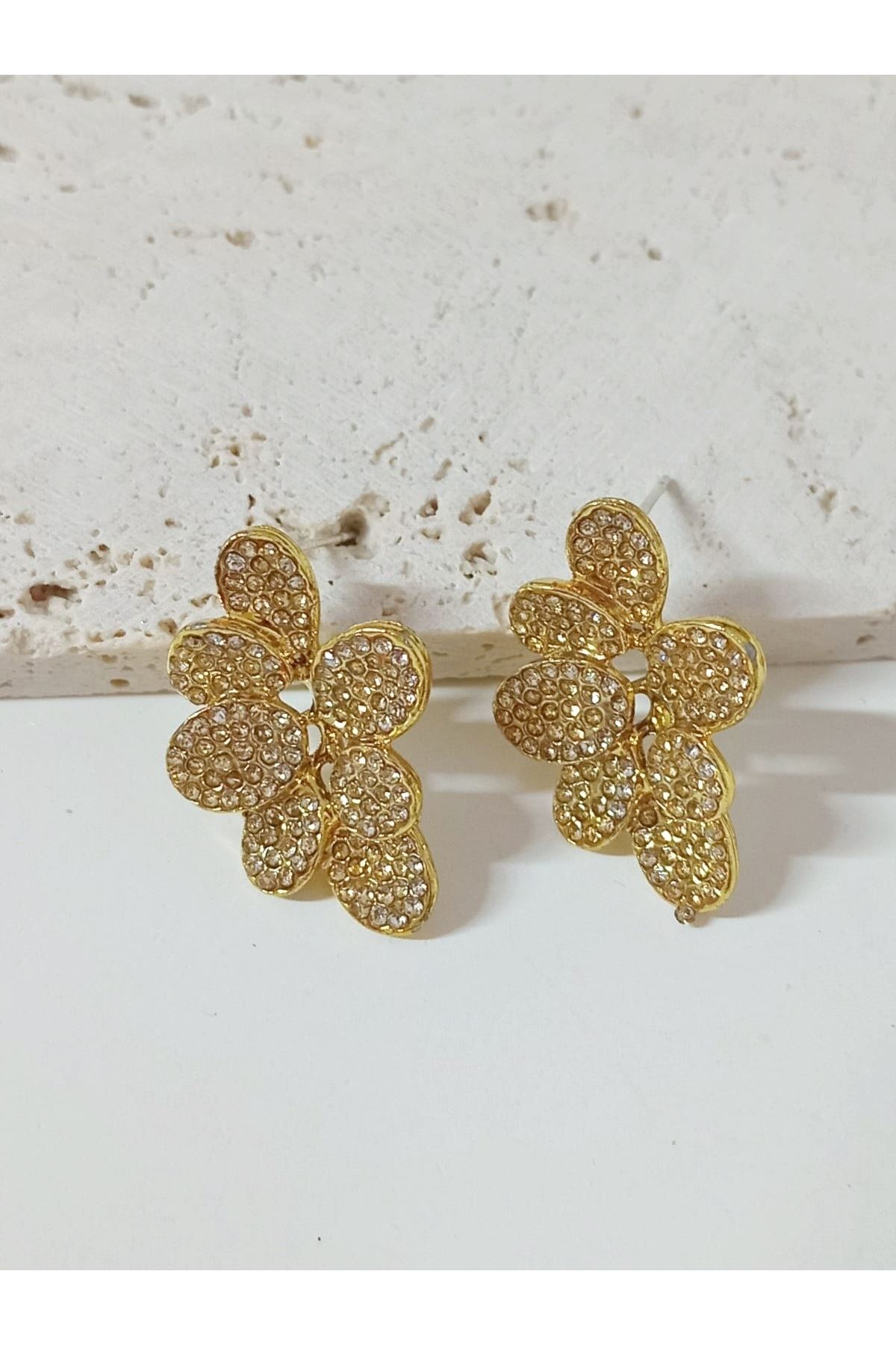 Gold Yapraklar Küçük Kadın Küpe