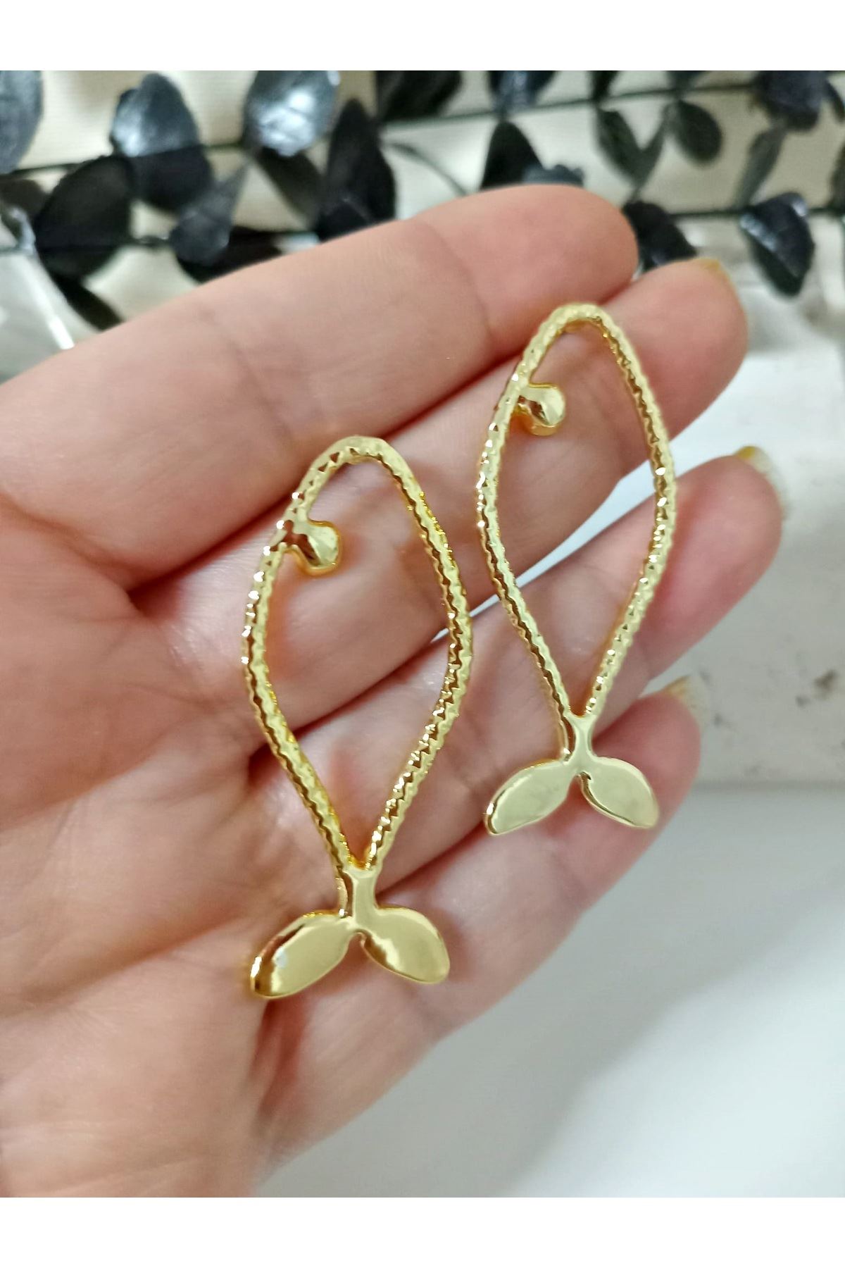 Gold Balık Kadın Küpe