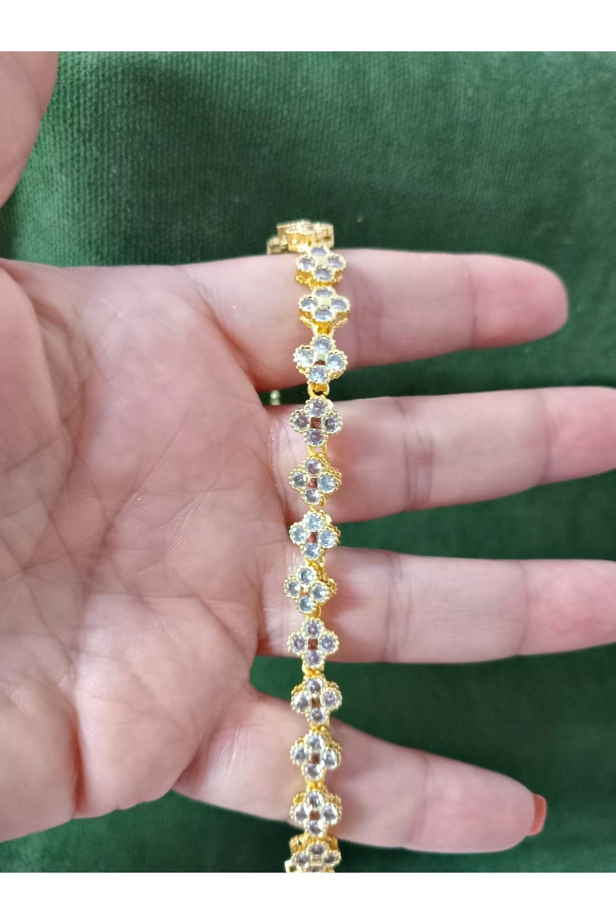 Gold Taşlı Çiçek Bileklik Xuping, Üst Kalite