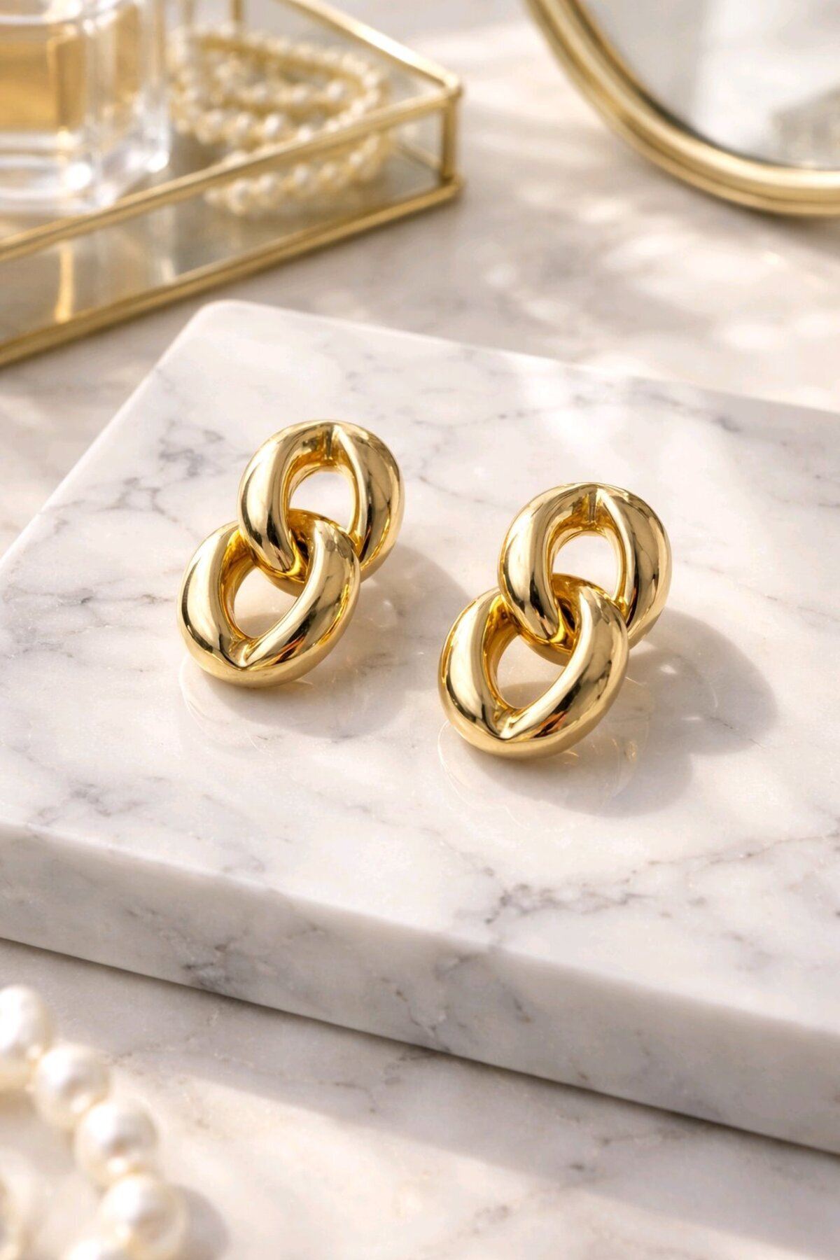 Gold Zincir Küpe
