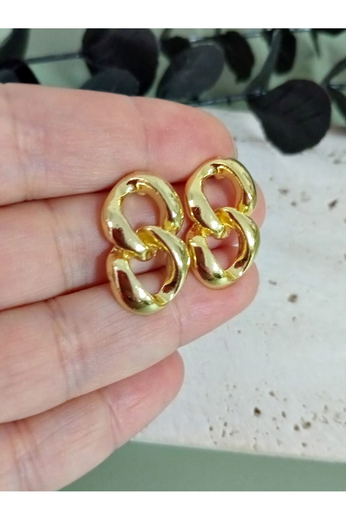 Gold Zincir Küpe