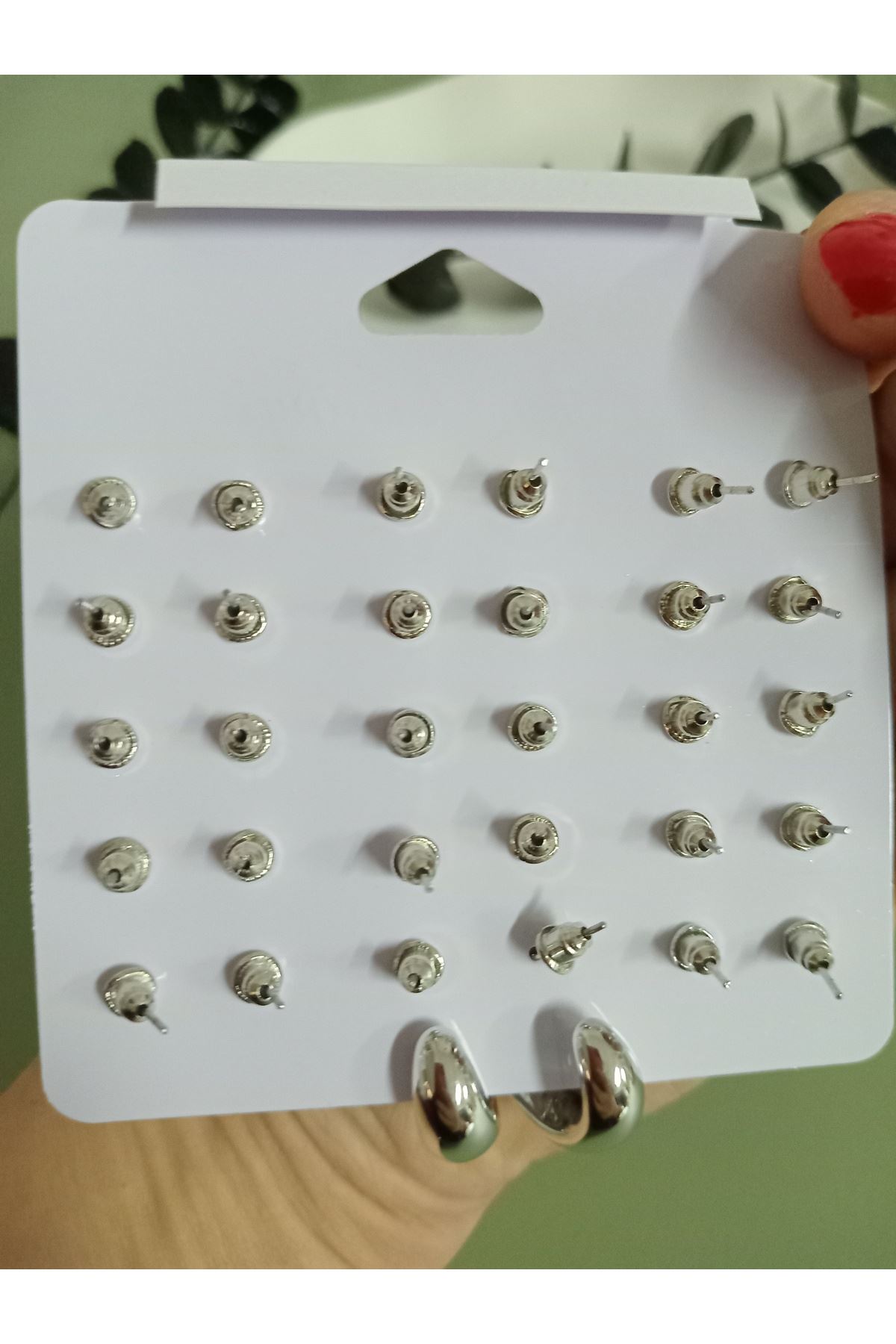 Gümüş 15 Set Küçük Küpe Seti