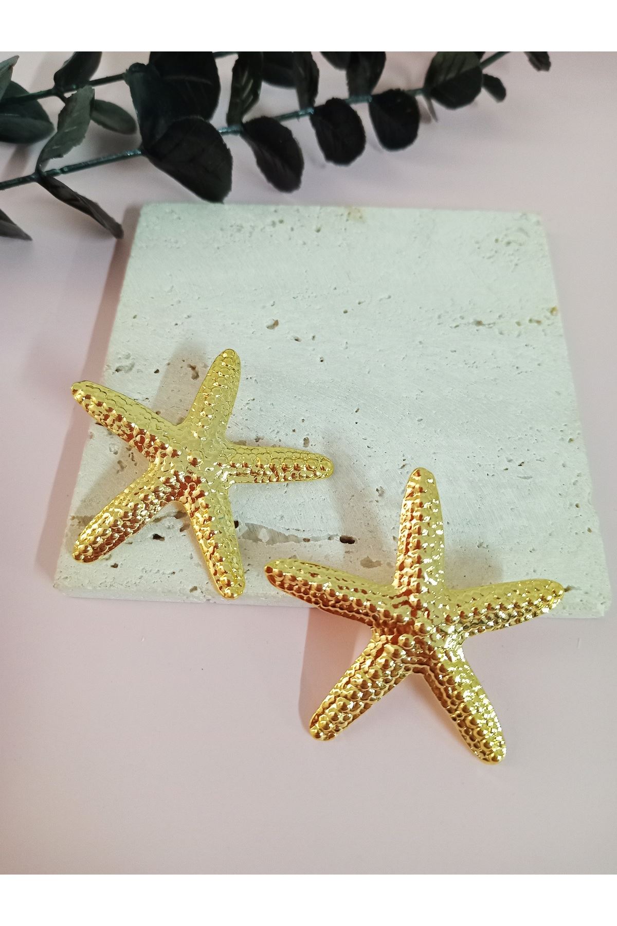 Gold Büyük Deniz Yıldızı Küpe