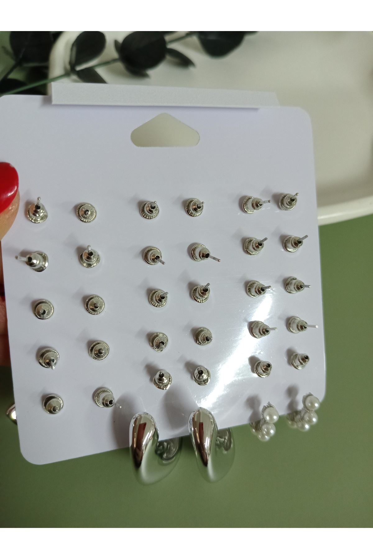 Gümüş 15 Set Küçük Küpe Seti